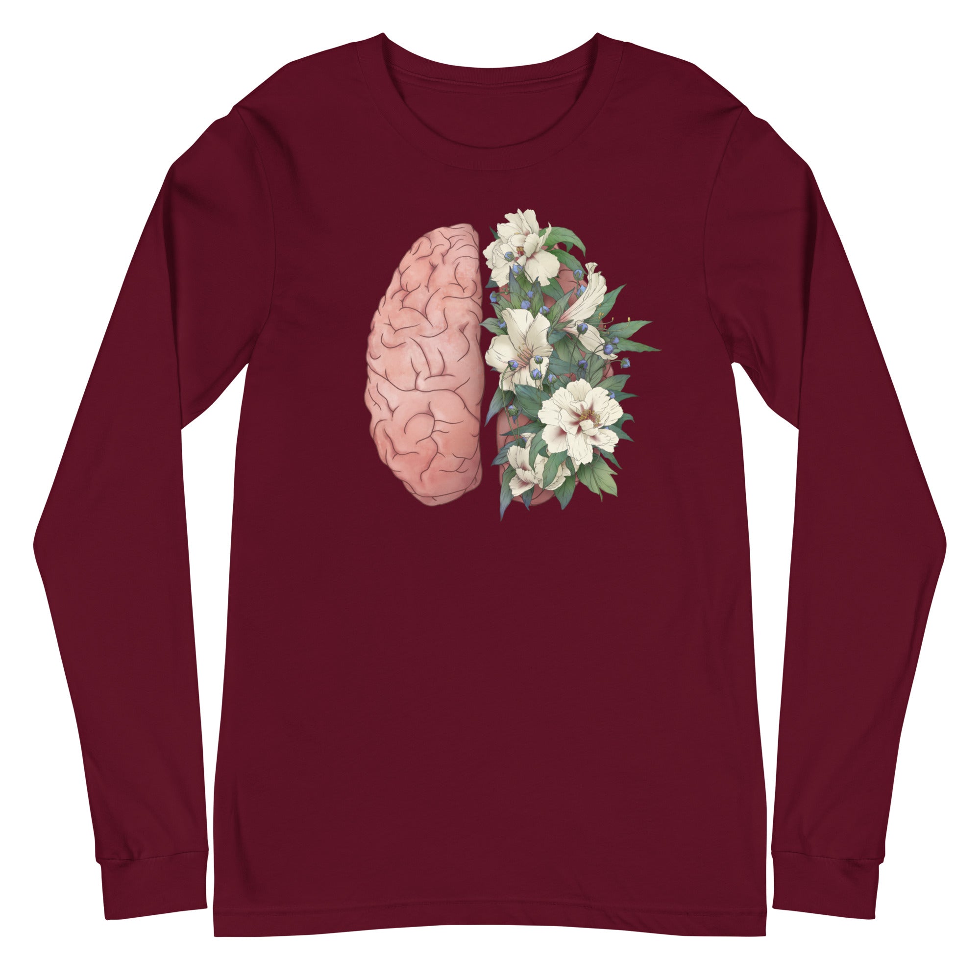 Floral Anatomical Brain - Long Sleeve