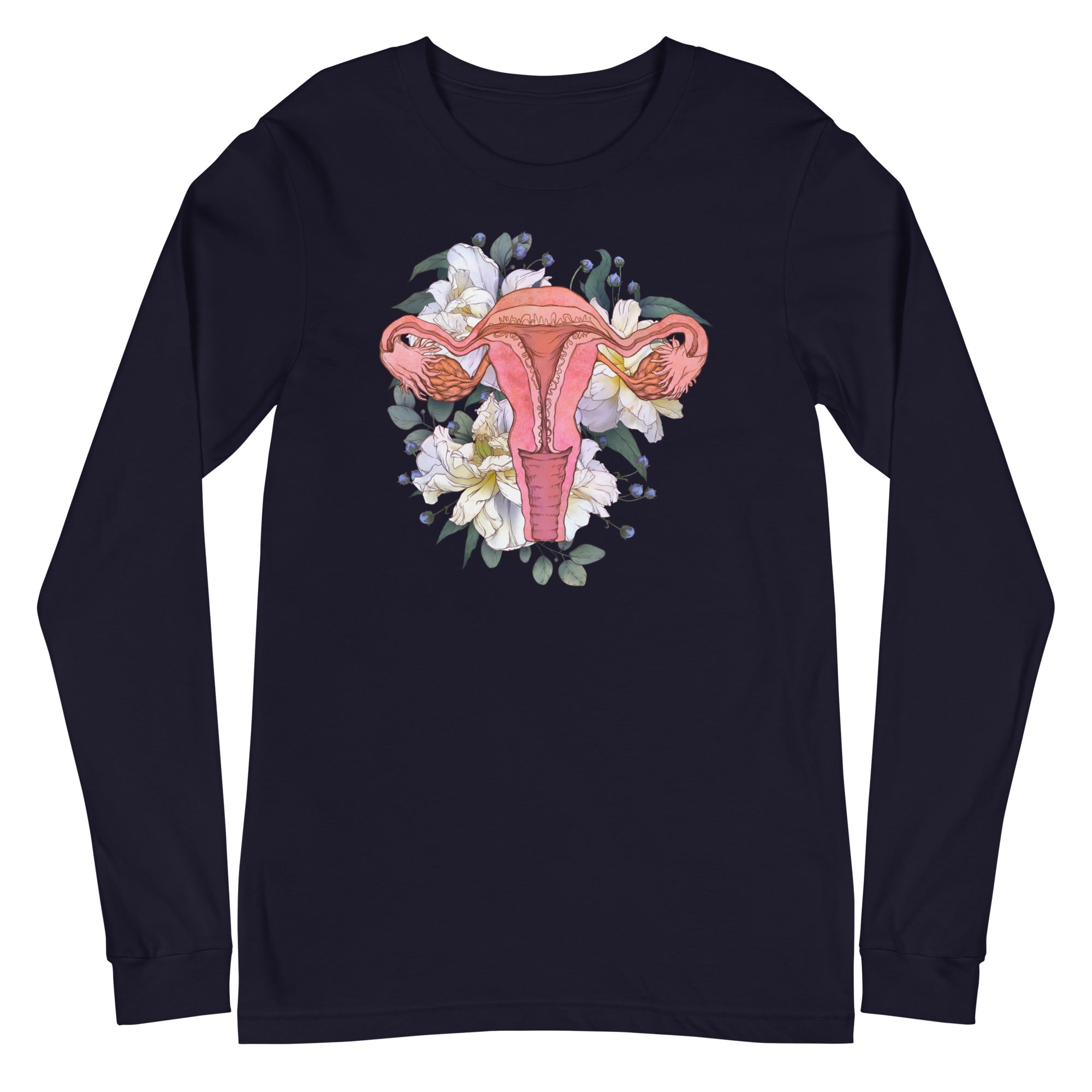 Floral Anatomical Uterus - Long Sleeve