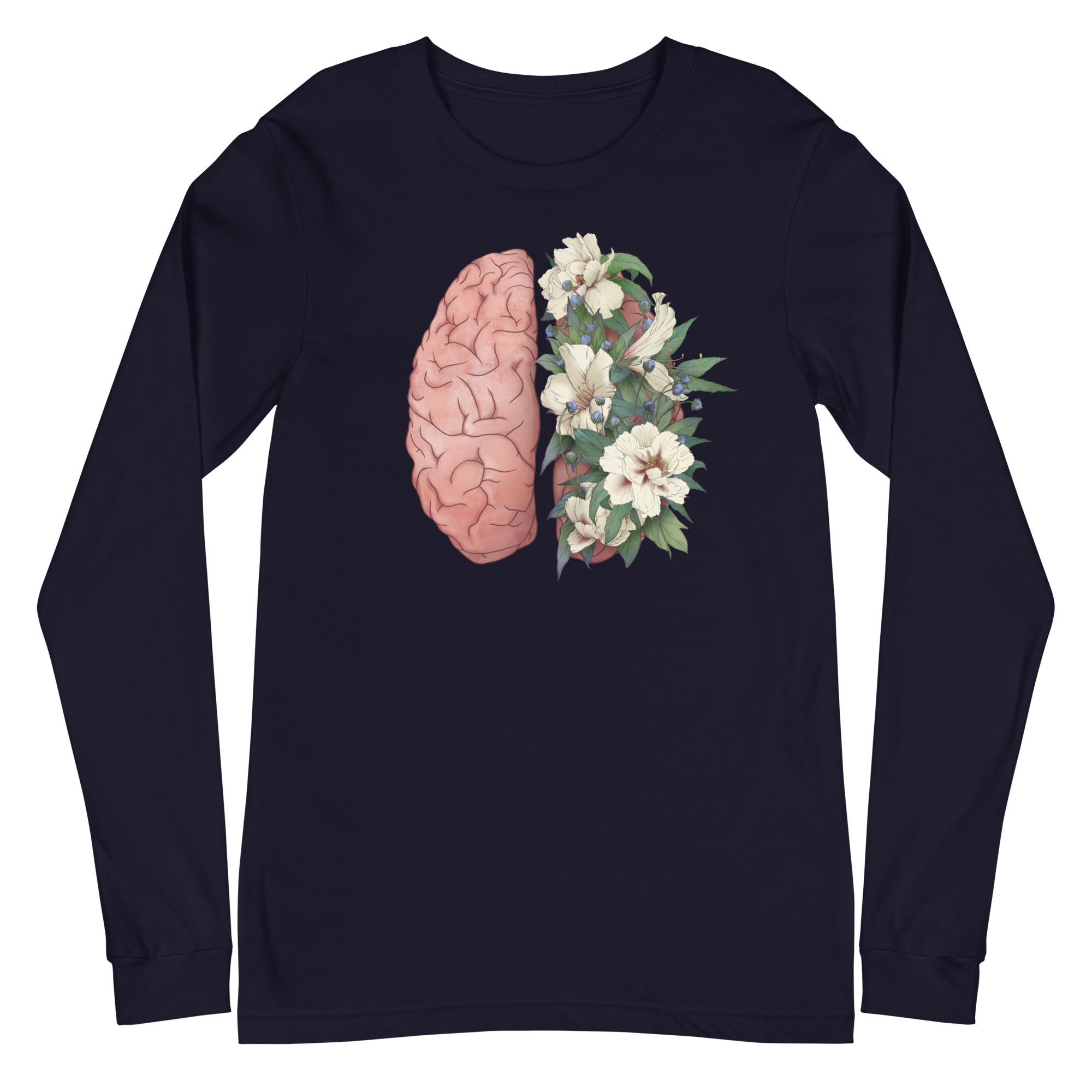 Floral Anatomical Brain - Long Sleeve