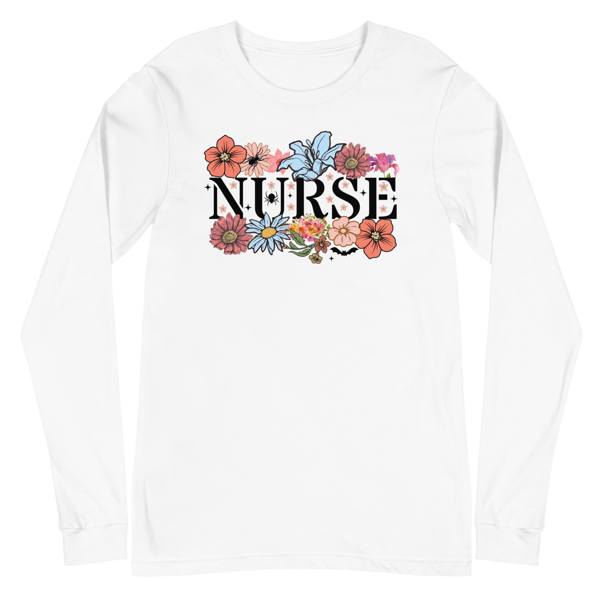 Floral Halloween Nurse - Long Sleeve