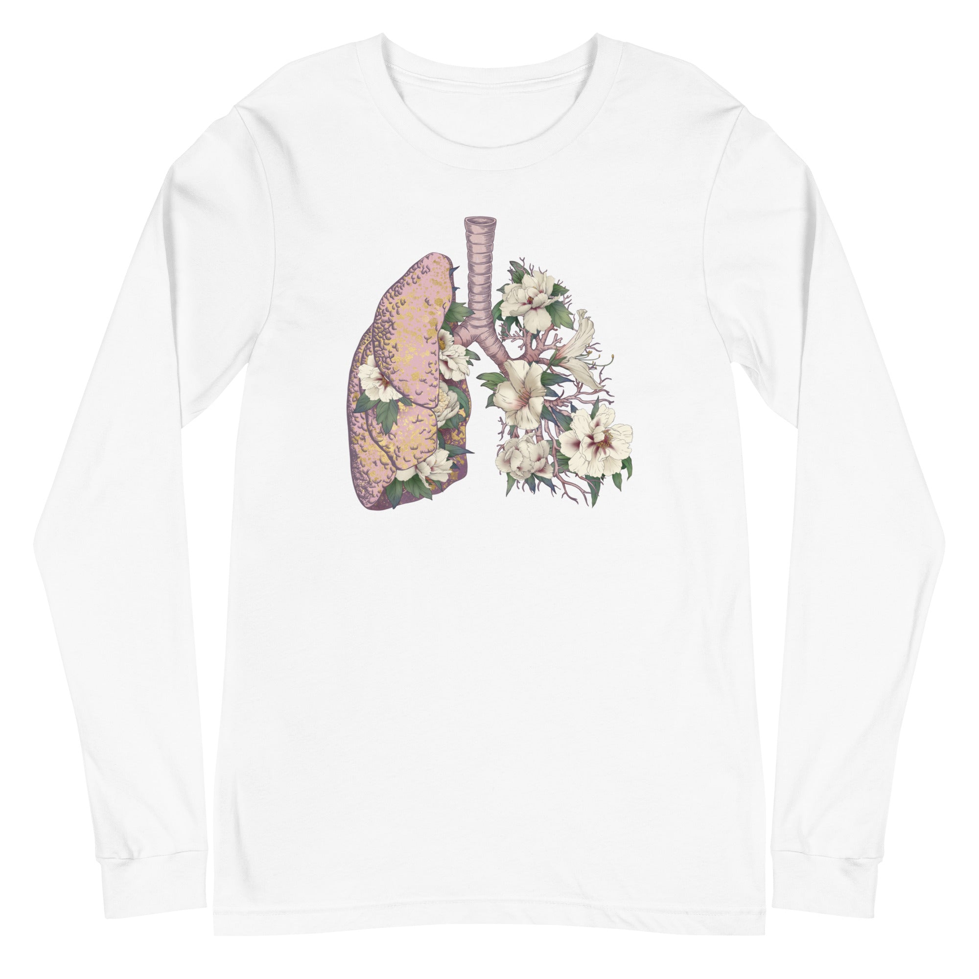 Floral Anatomical Lungs - Long Sleeve