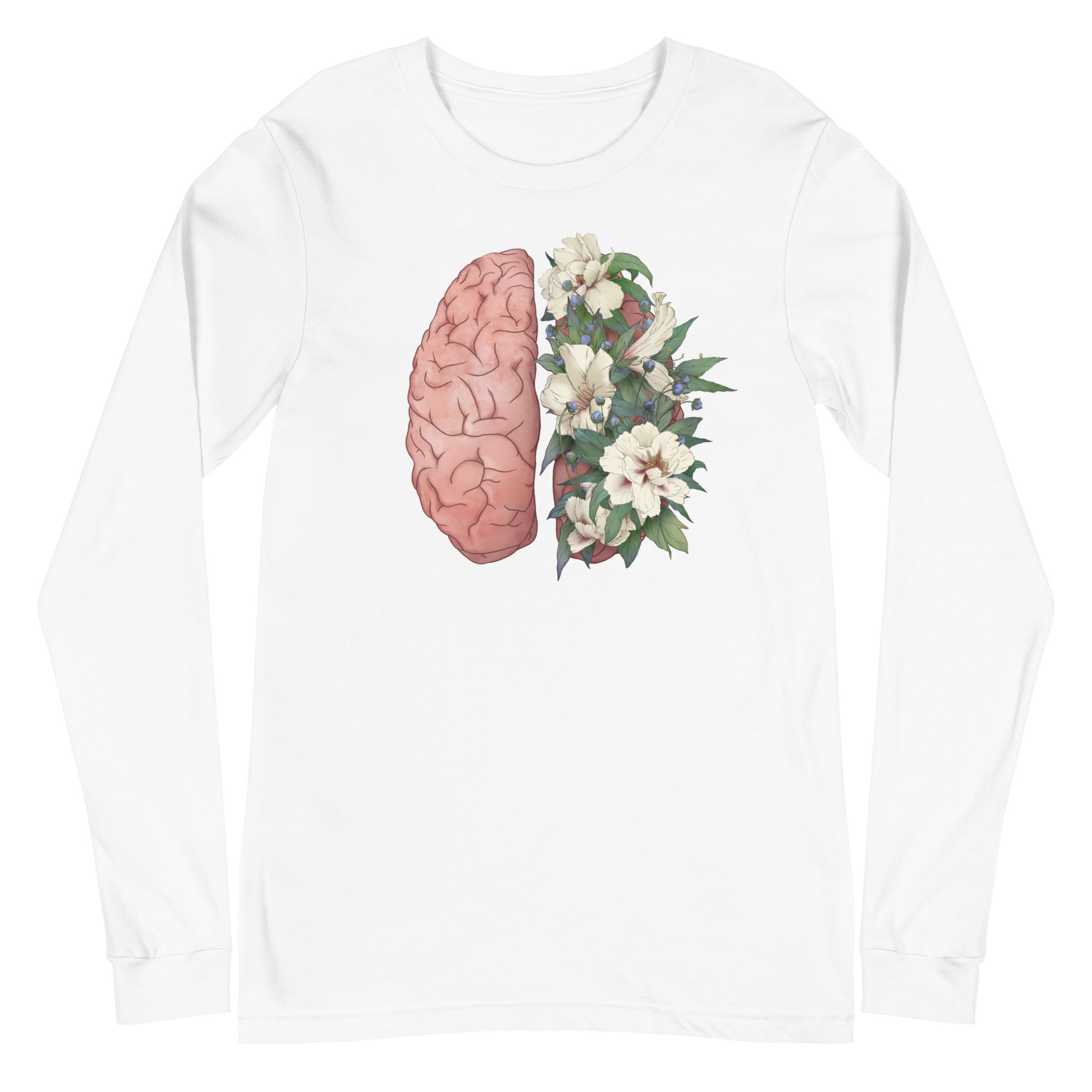 Floral Anatomical Brain - Long Sleeve