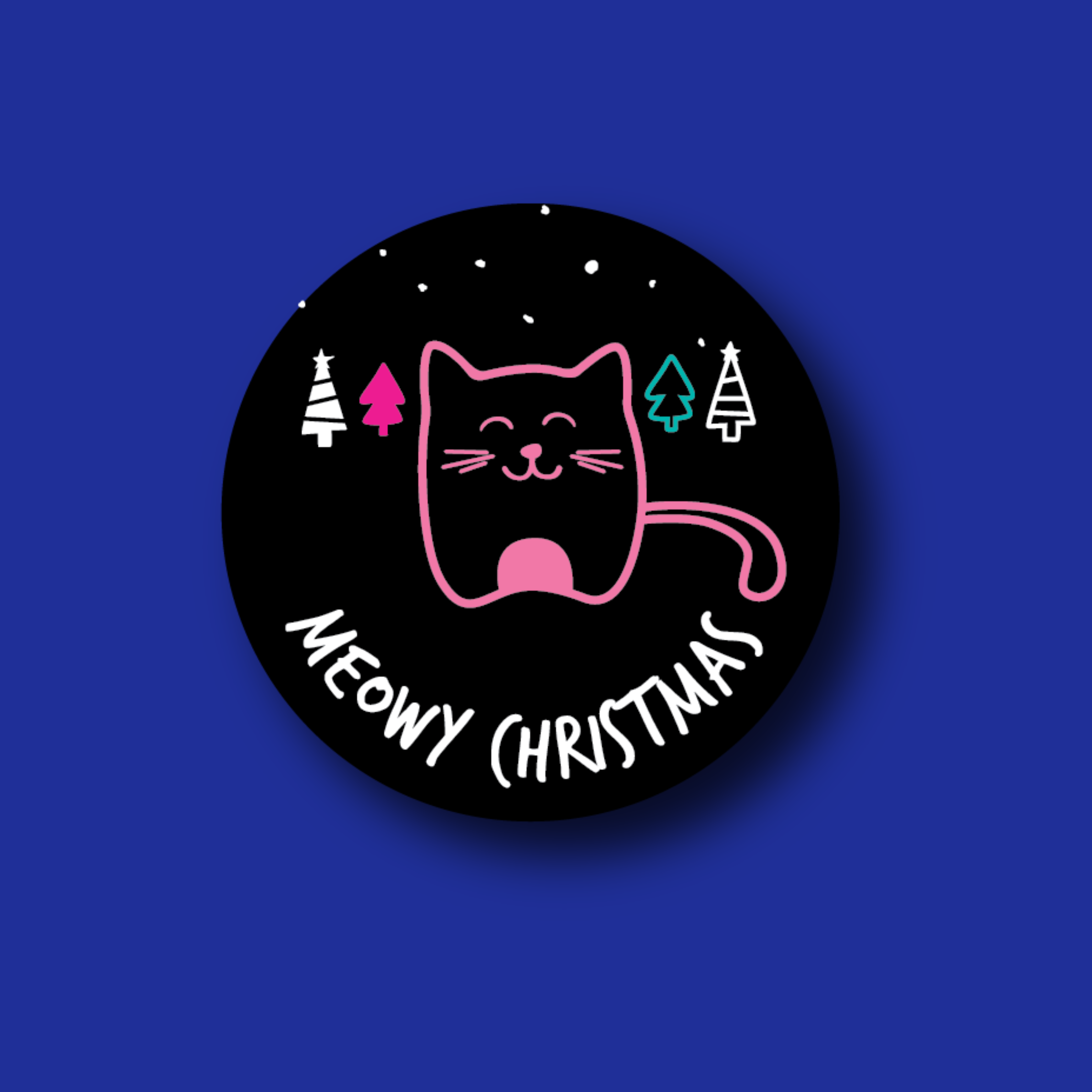 Badge Topper: Meowy Christmas