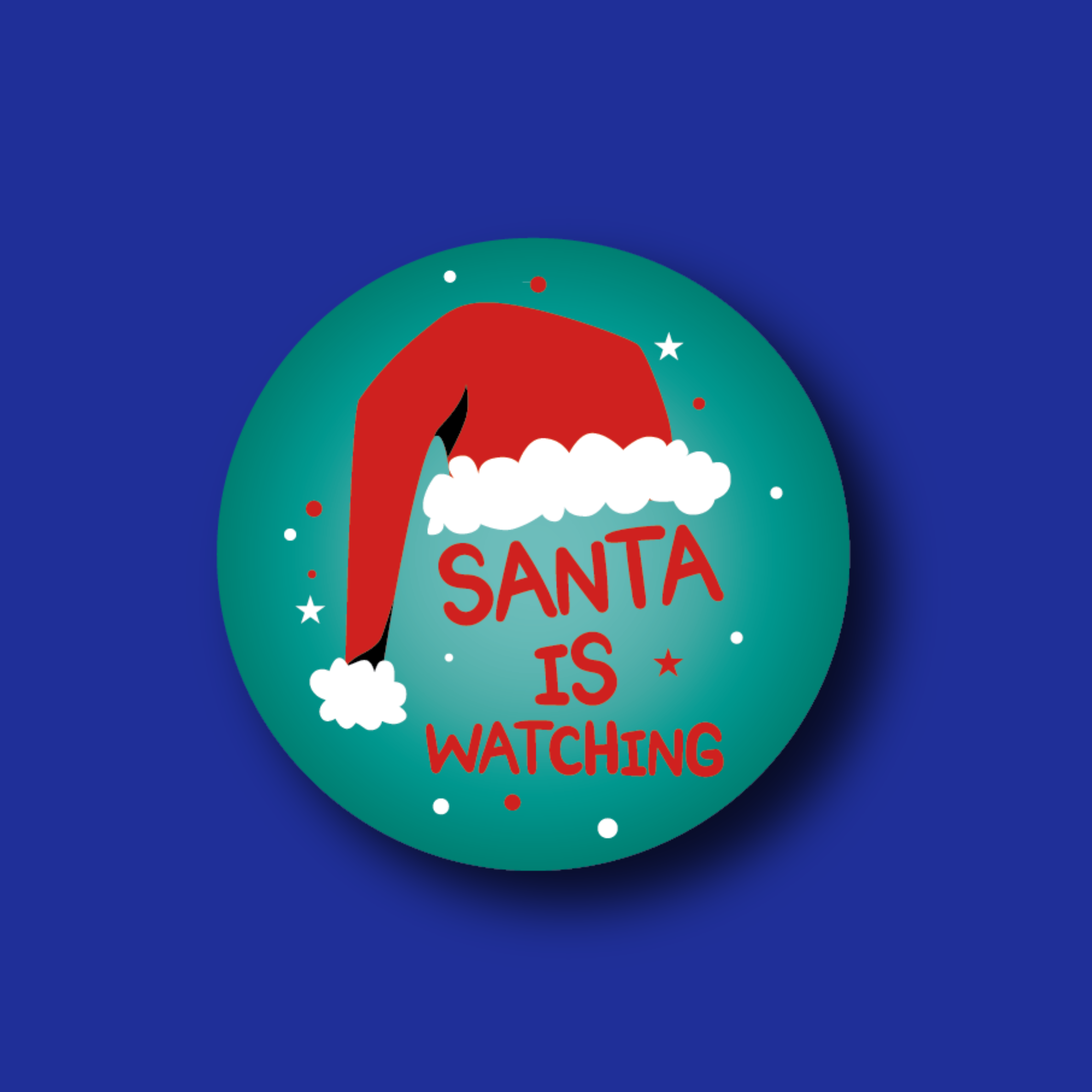 Badge Topper: Santa is Watching