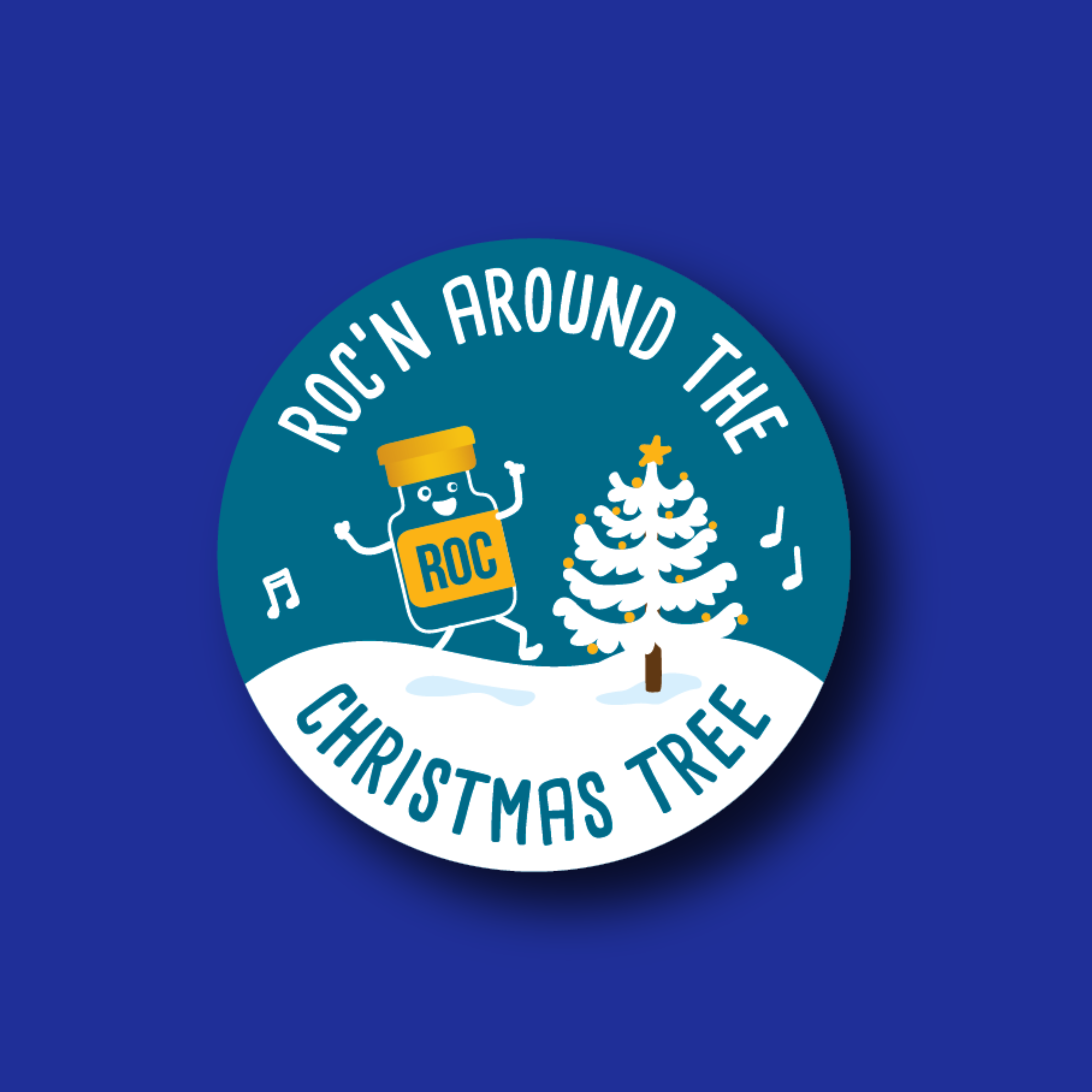 Badge Topper: Roc'n Around the Christmas Tree