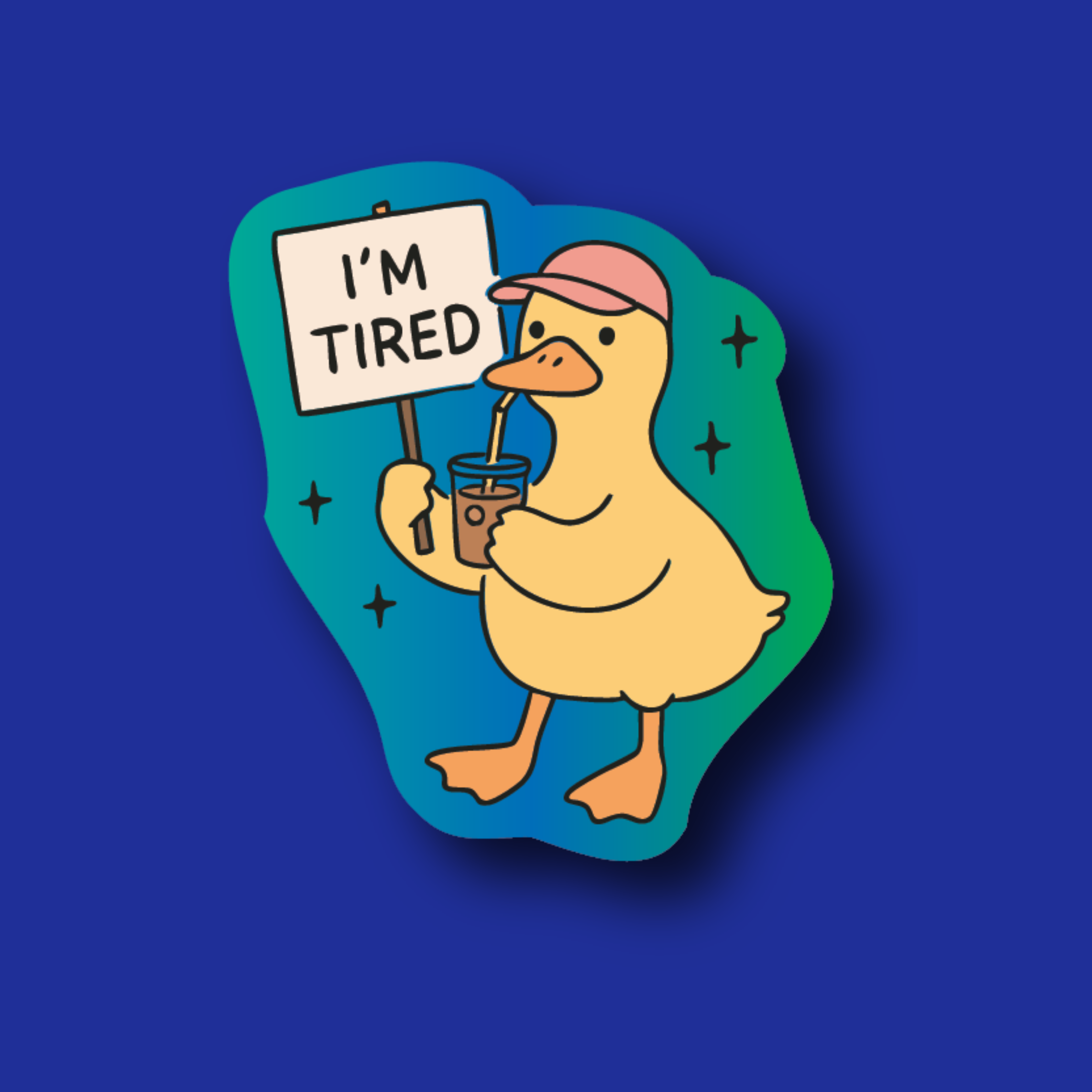 Badge Topper: I'm tired duck