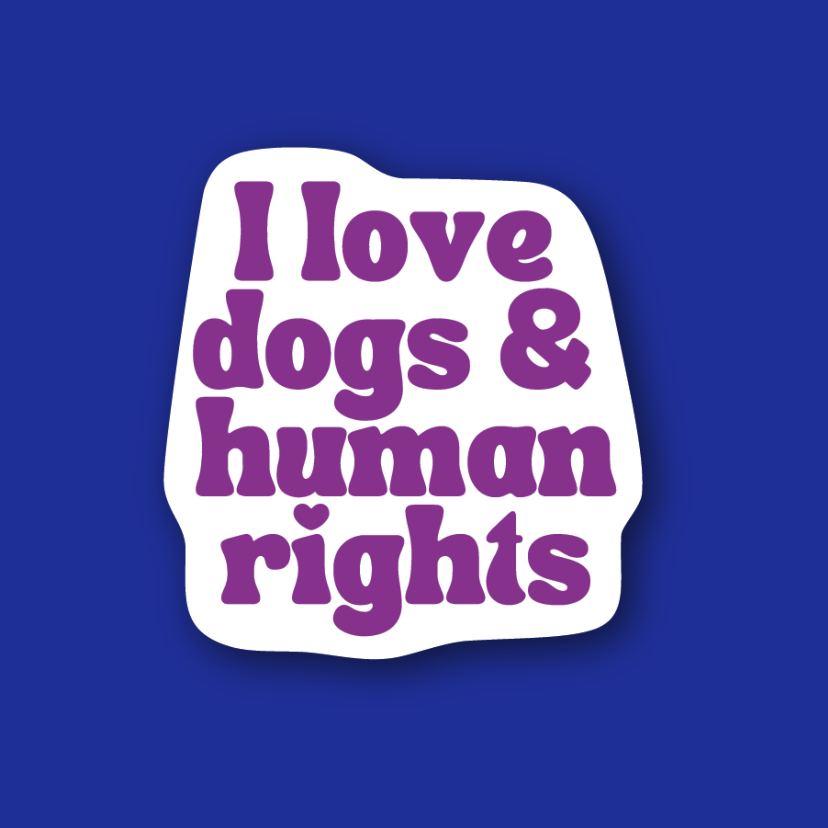 Badge Topper: I love dogs & human rights