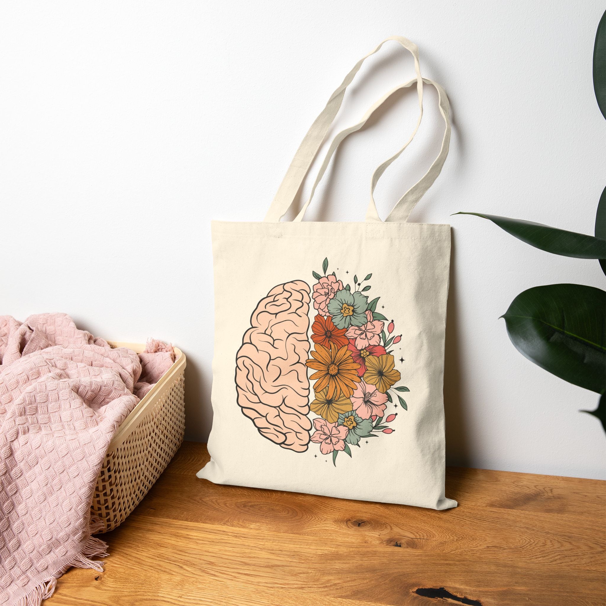 Tote Bag: Floral Brain