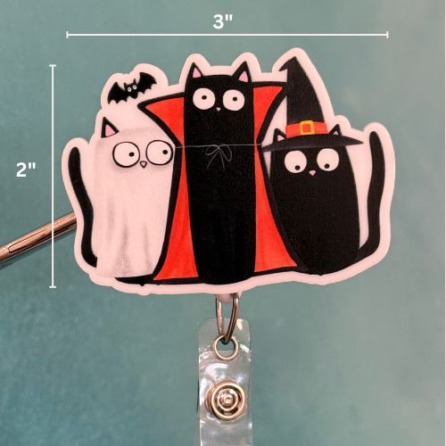 Badge Reel Topper: Halloween Cats