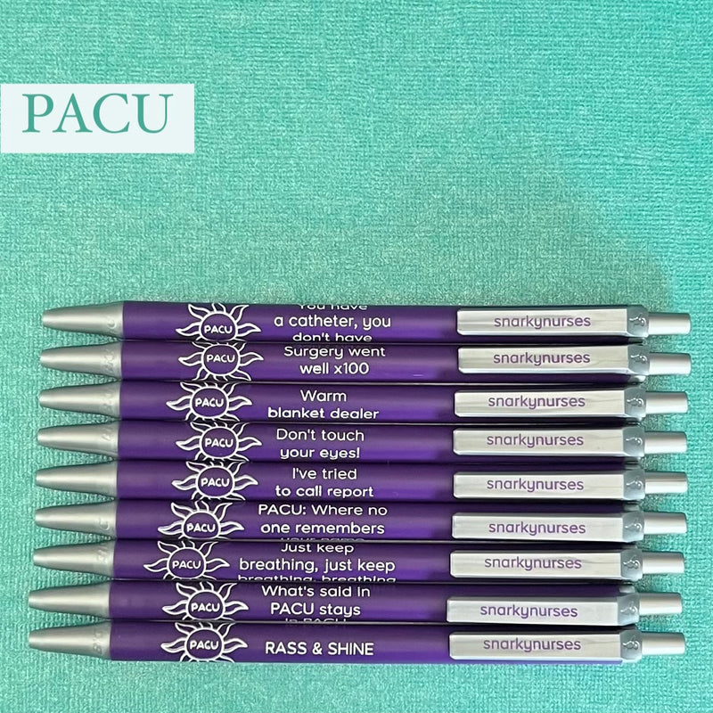 Snarky Pens: PACU Pen Set - Set of 9 Pens