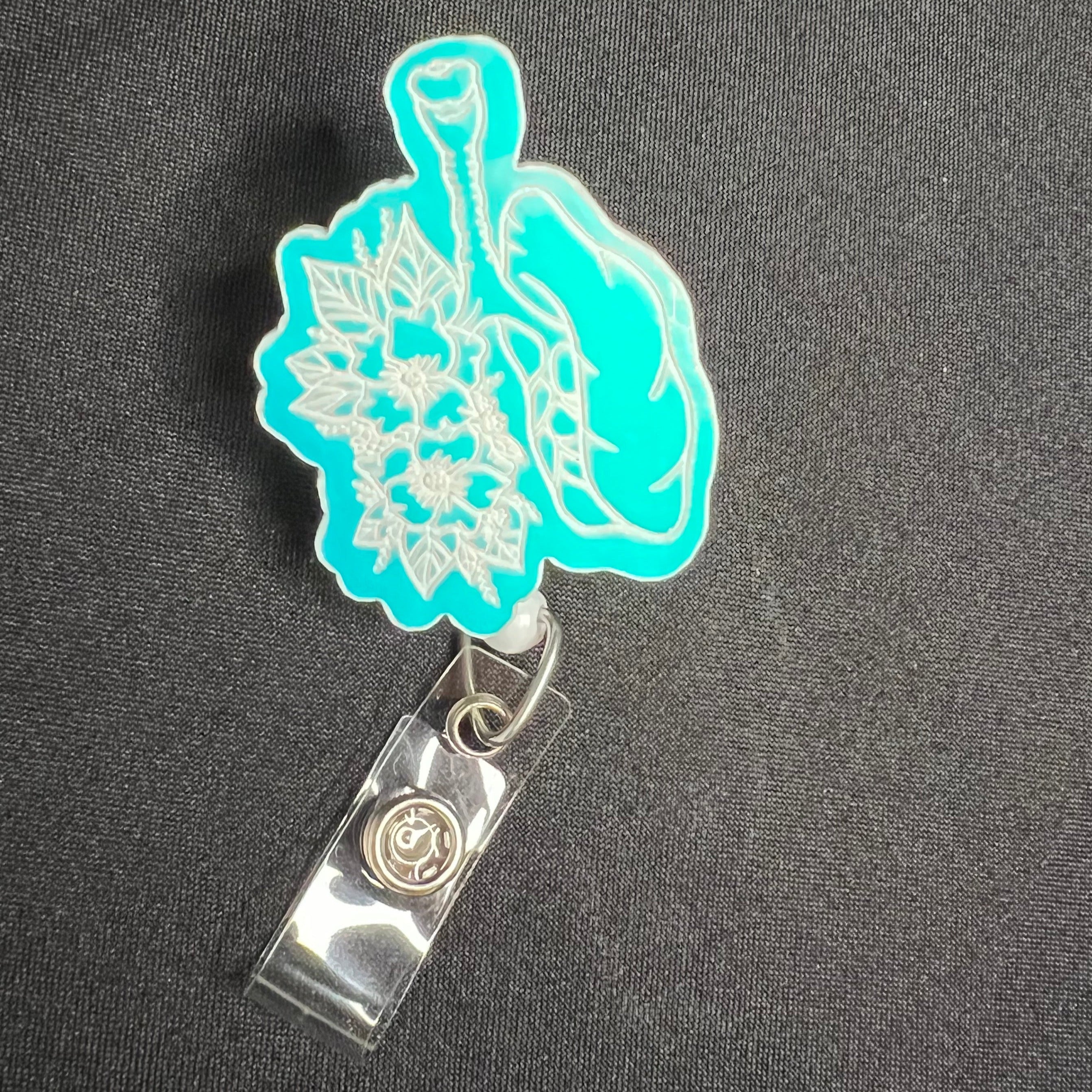 Color Shift Badge Reel Topper: Floral Lungs