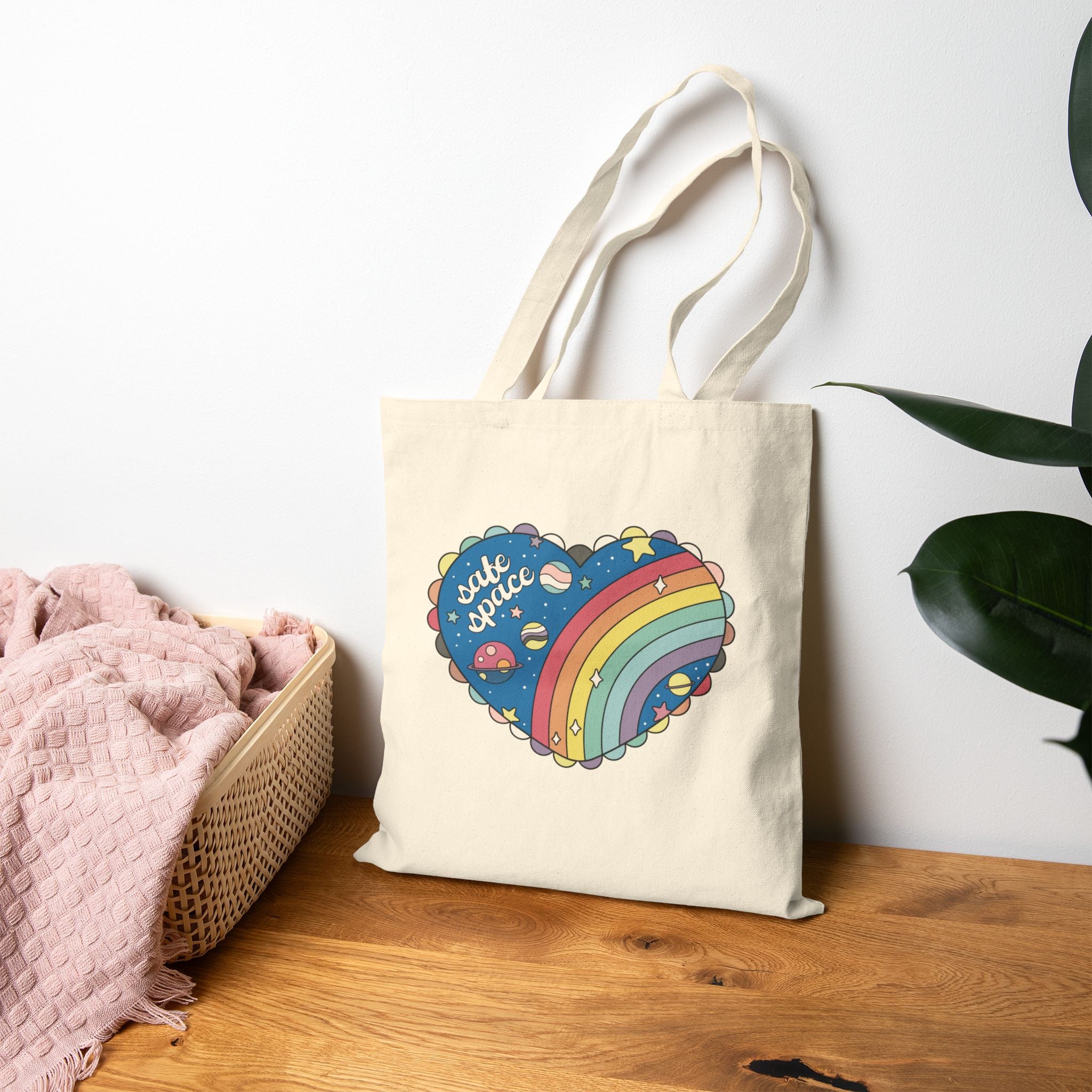 Safe Space LGBTQIA+ Tote Bag, Gift for Nurses, NPs and doctors, Canvas Bag for work, Shopping, or Everyday Use