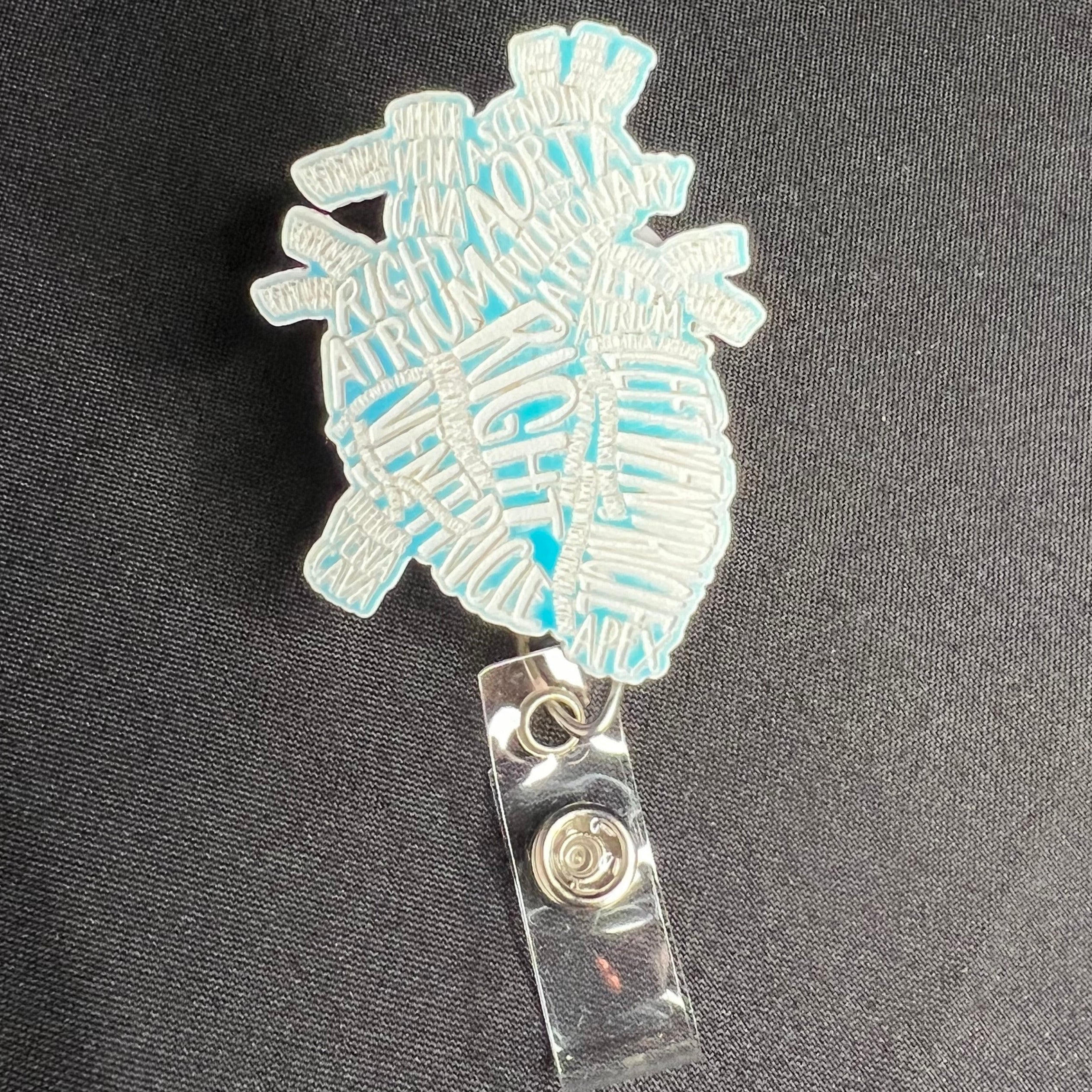 Color Shift Badge Reel Topper: Typographical Heart