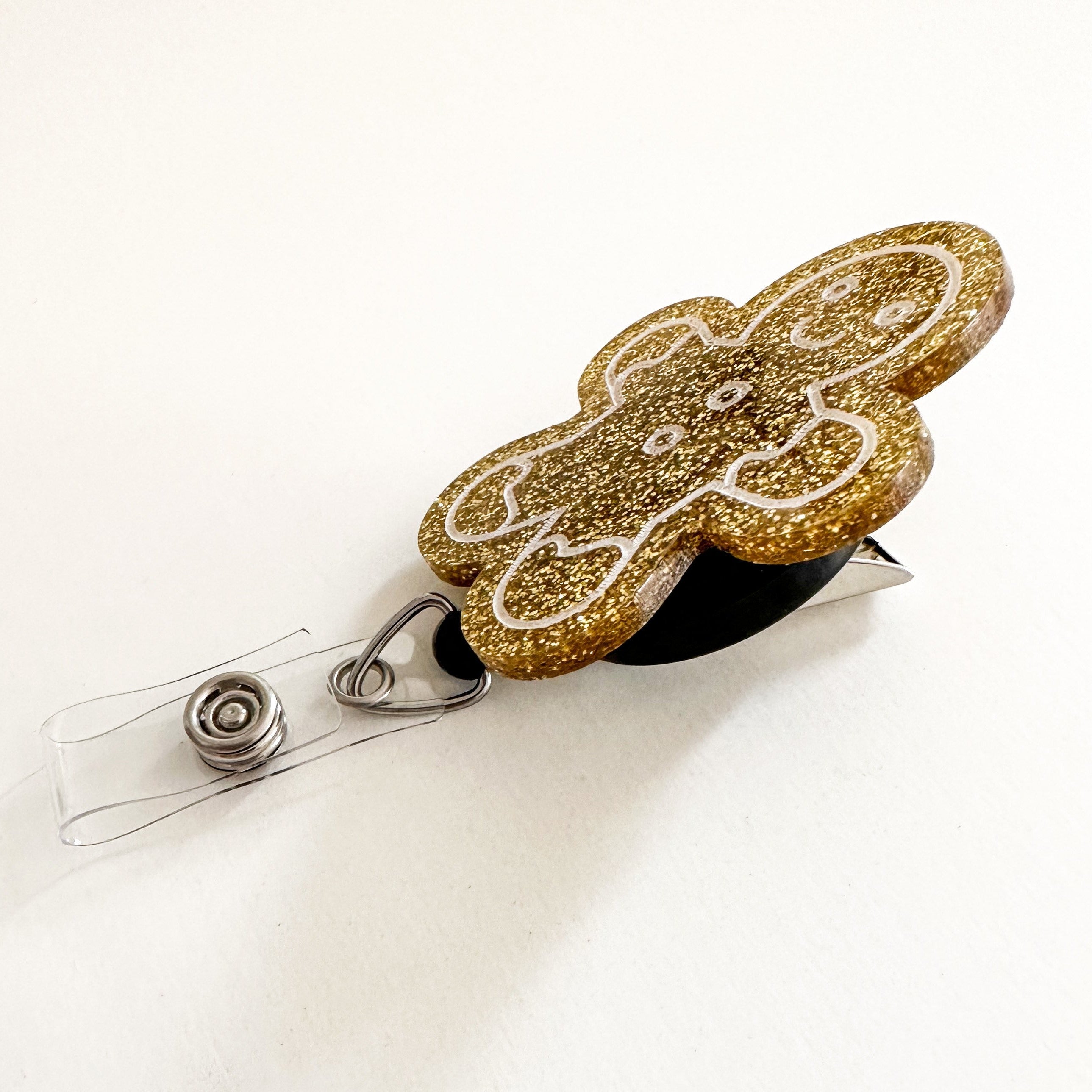 Glitter Badge Reel Topper: Gingerbread