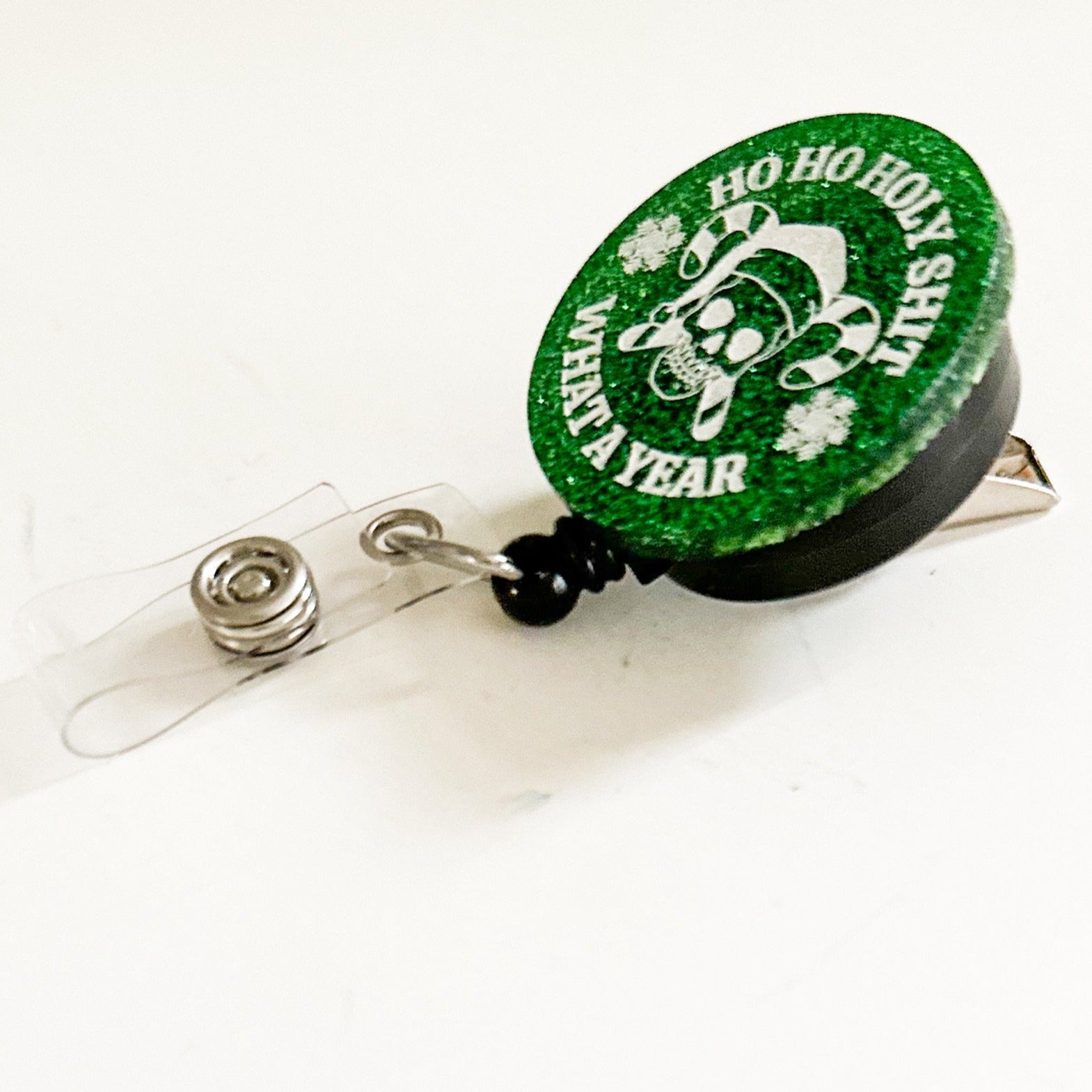 Glitter Badge Reel Topper: Ho Ho Holy Shit, What a year