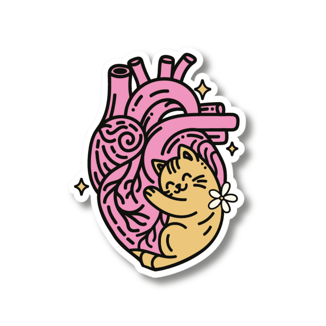 Acrylic Badge Topper: Cardiac Cat