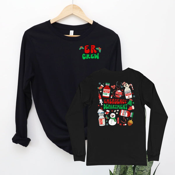 ER Christmas Crew - Long Sleeve - Front & Back Design!