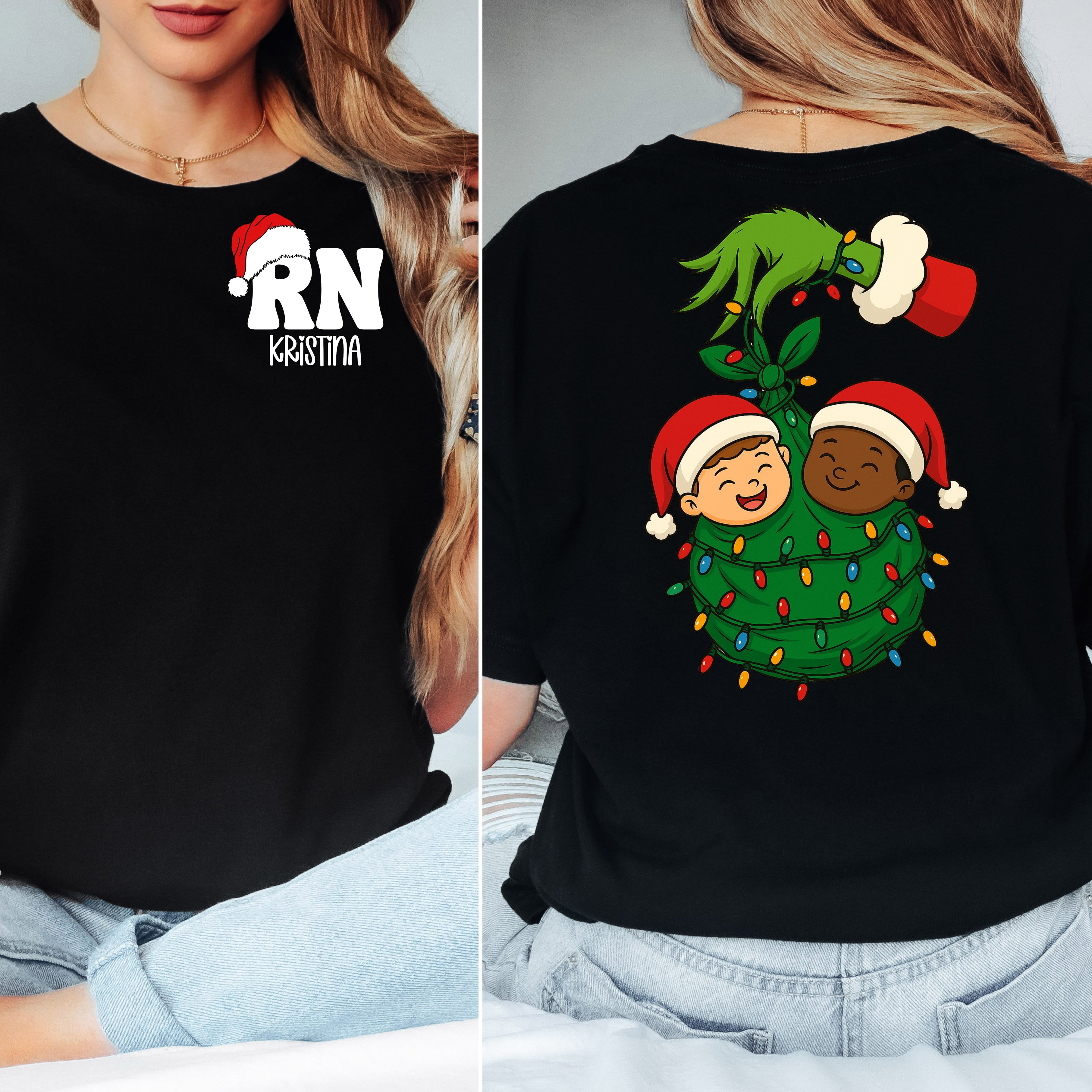 Grinch Christmas Babies Custom Holiday Nurse Shirt