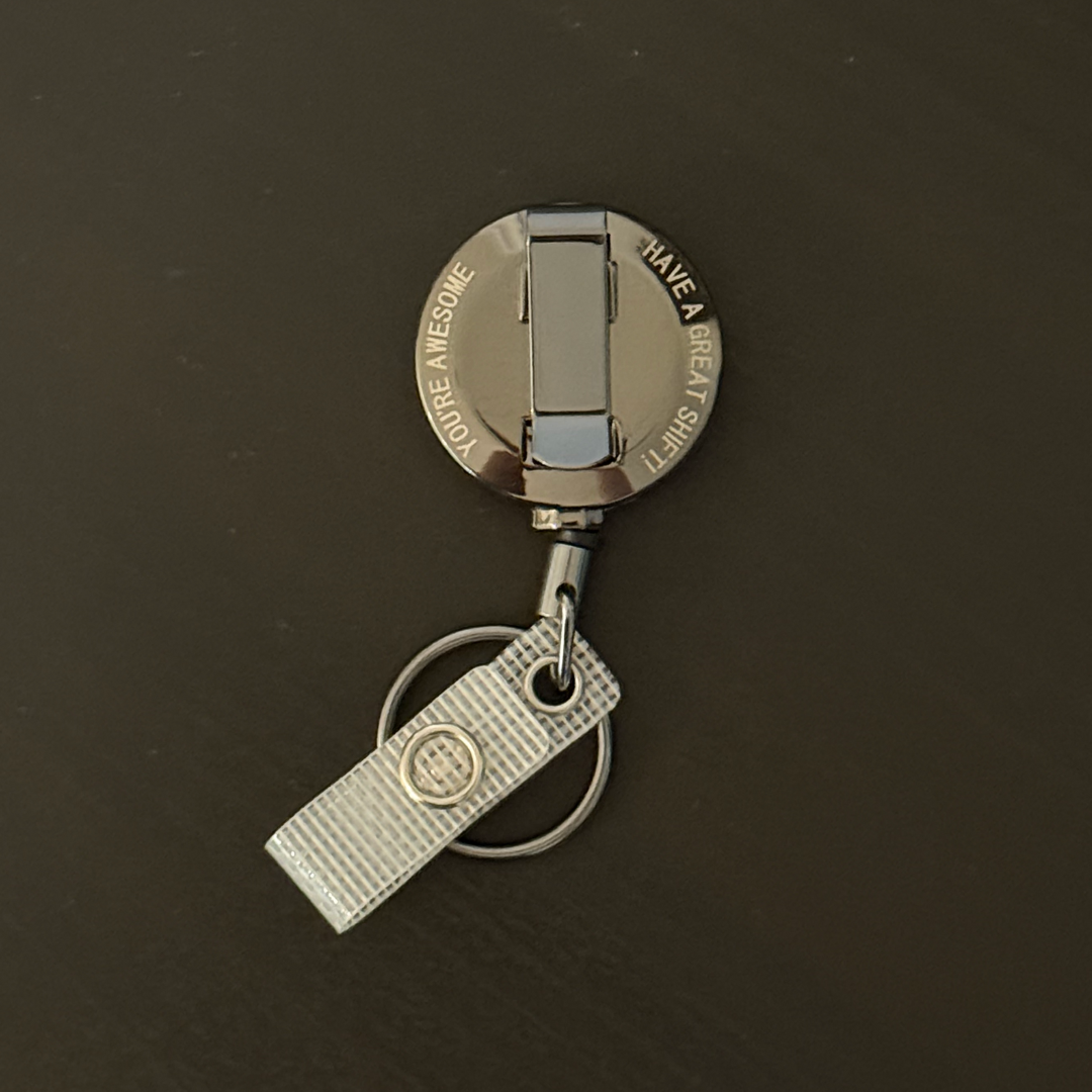 Heavy Duty Badge Reel - Silver Gray