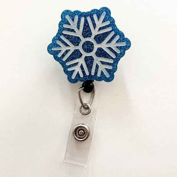 Glitter Badge Reel: Snowflake – snarkynurses
