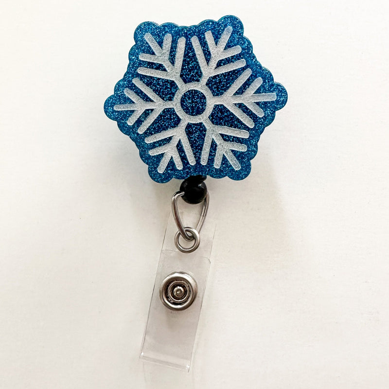 Glitter Badge Reel: Snowflake