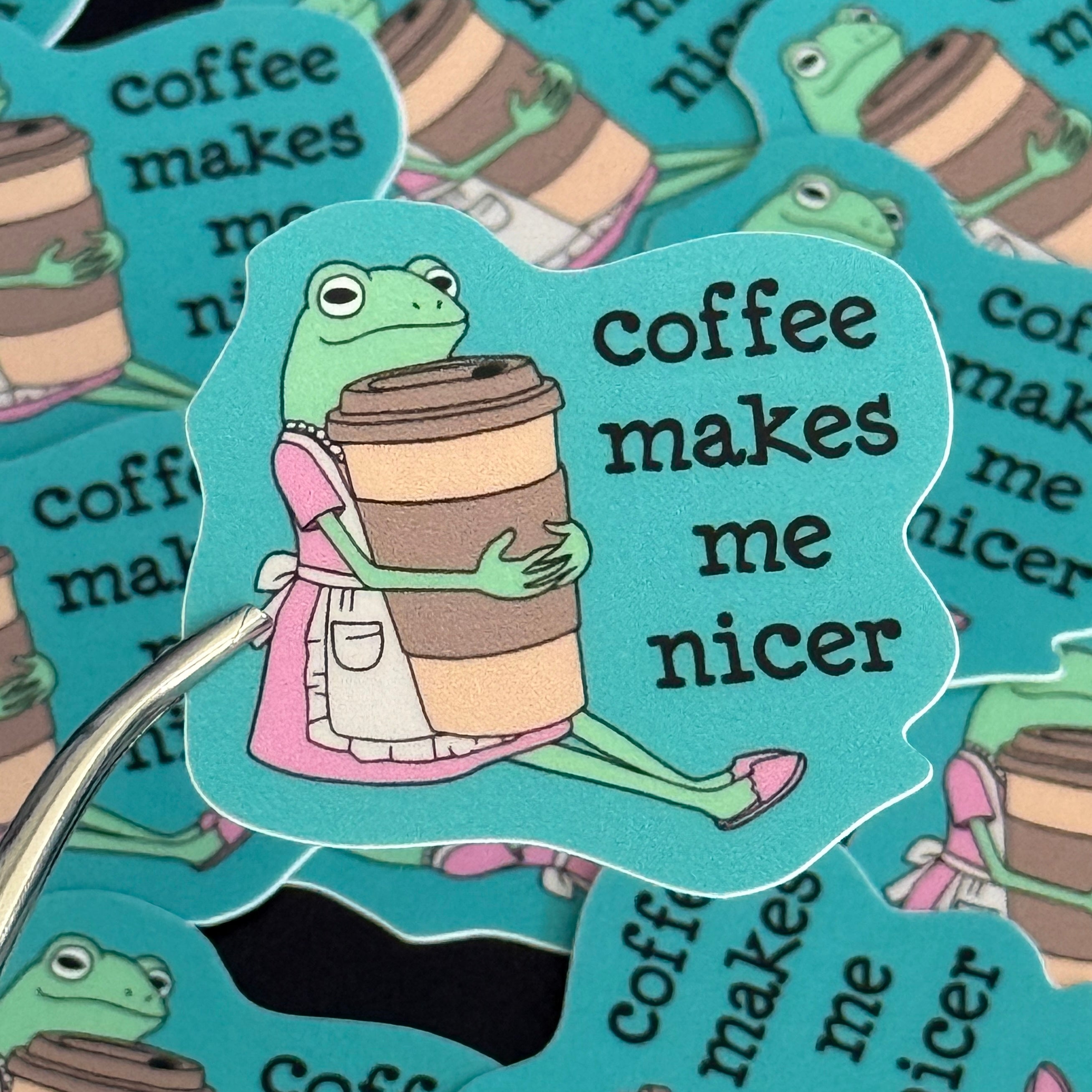 Sticker: Coffee makes me nicer