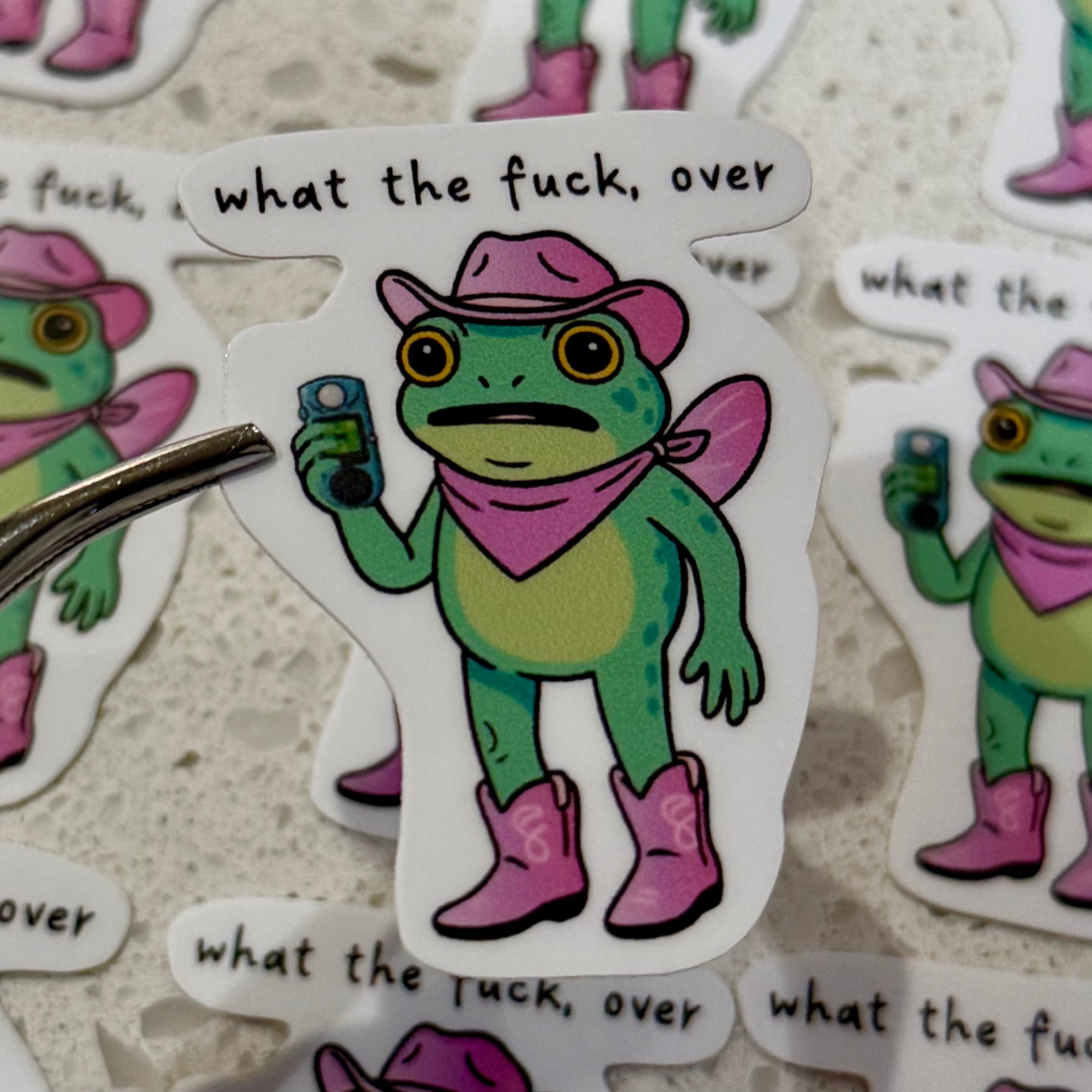 Sticker: What the f, over - Vocera Frog
