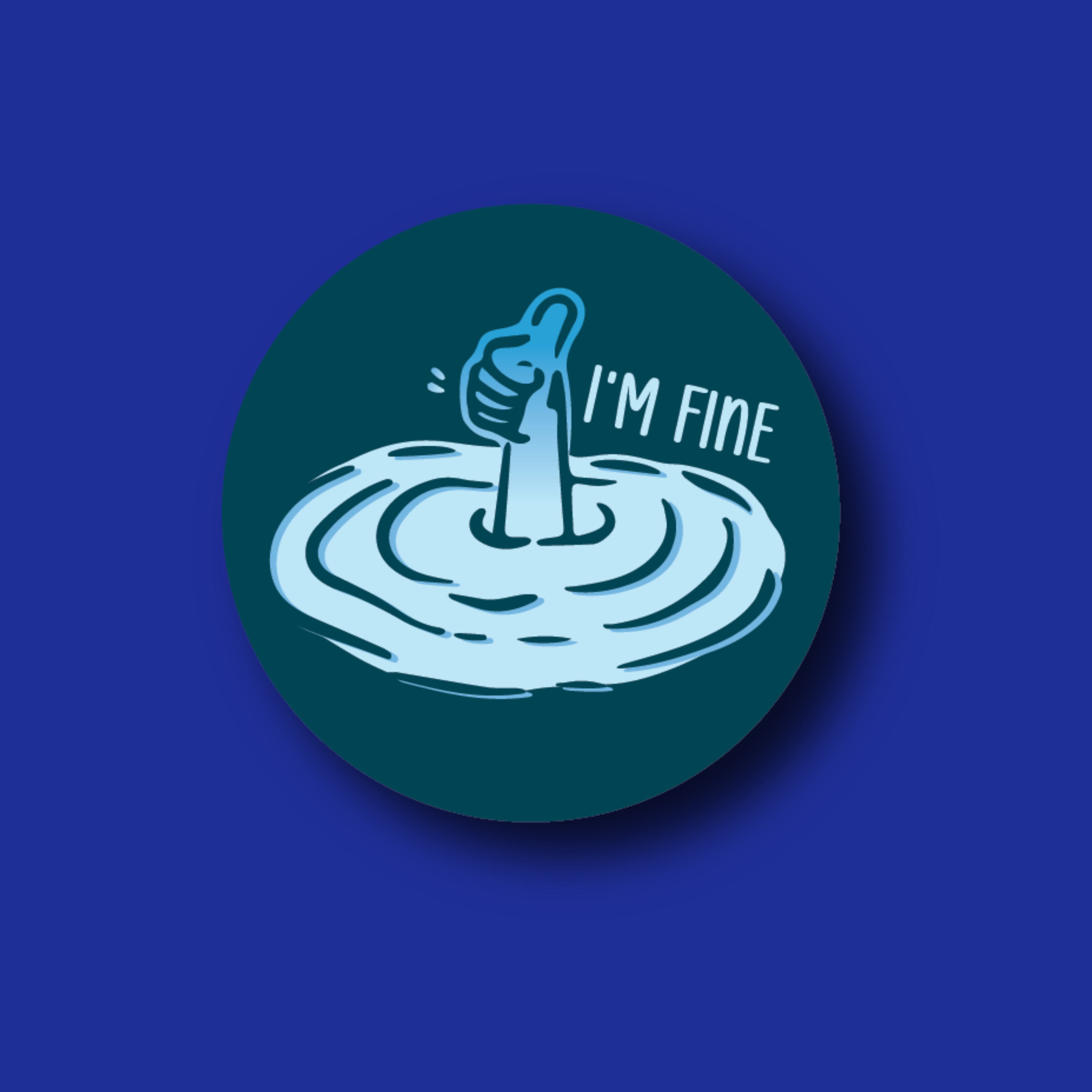 Acrylic Badge Topper: I'm fine thumbs up