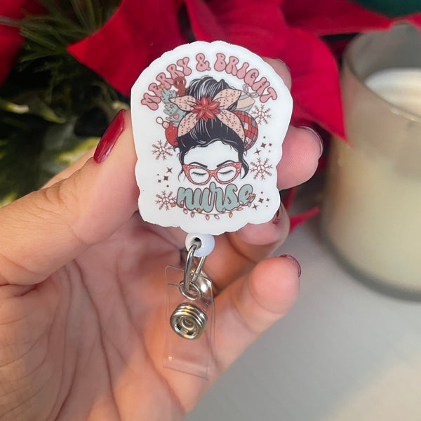 Badge Reel: Merry & Bright Nurse