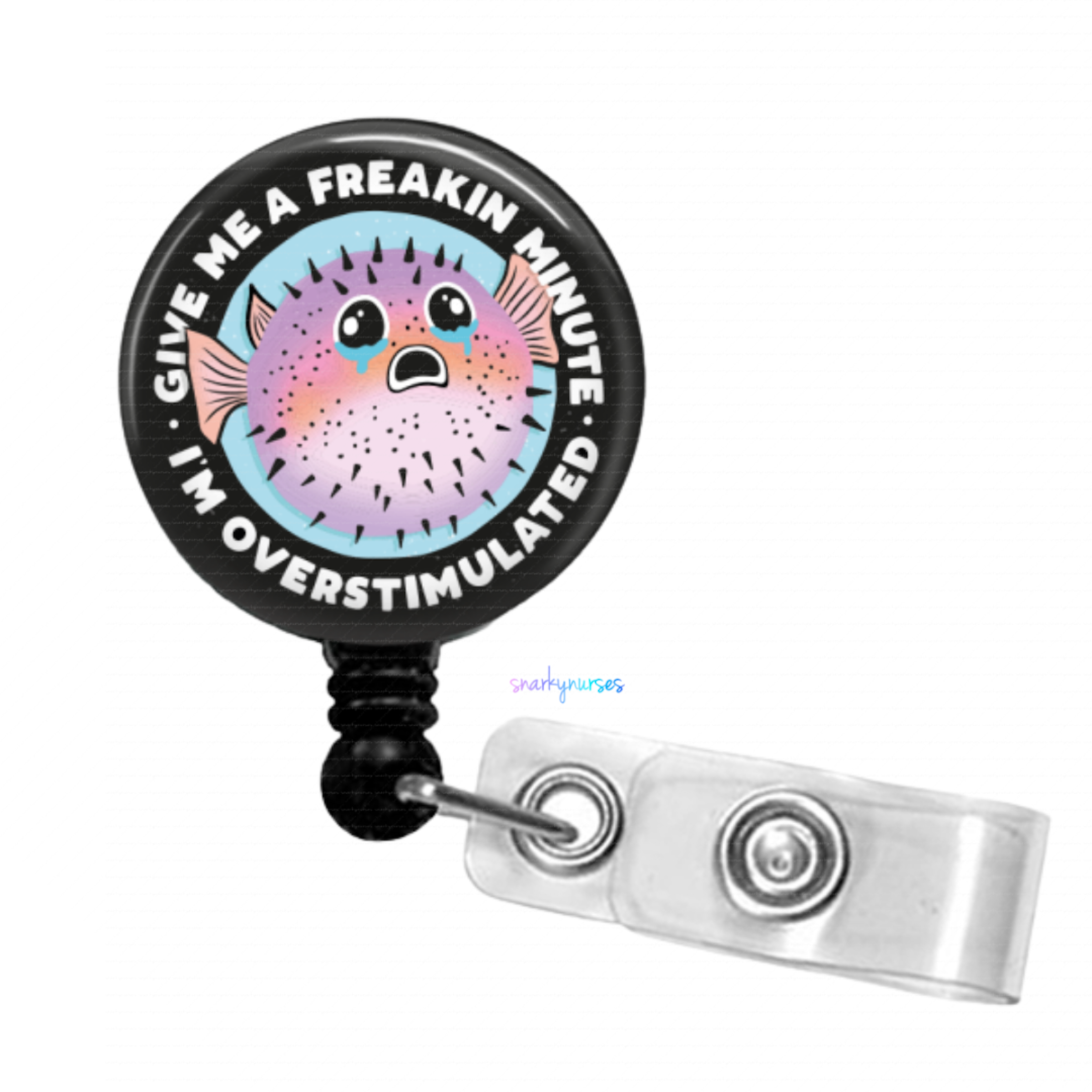 Badge Reel: Overstimulated blowfish black