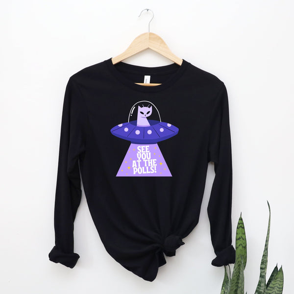 Alien Cat: See you at the polls - long sleeve