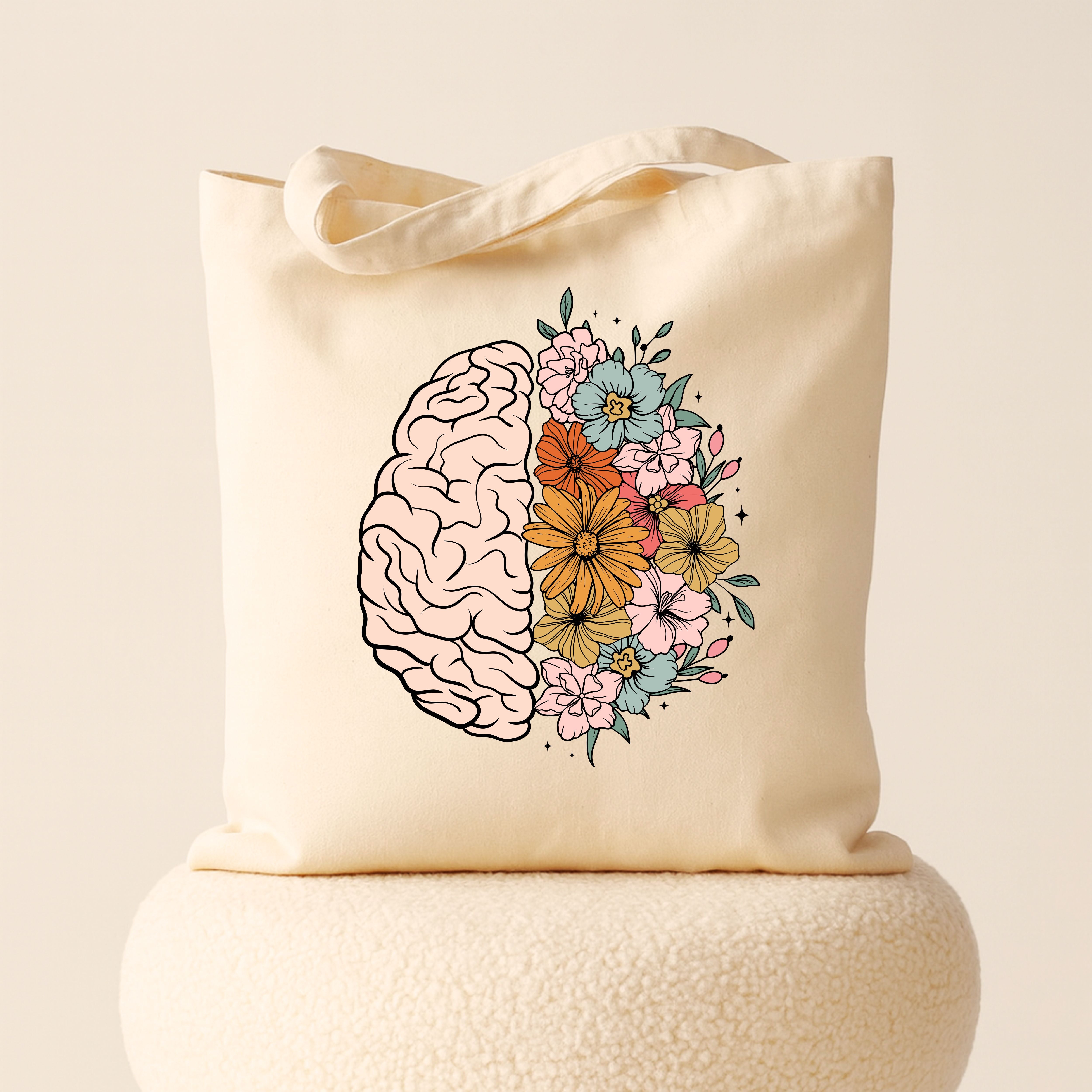 Tote Bag: Floral Brain