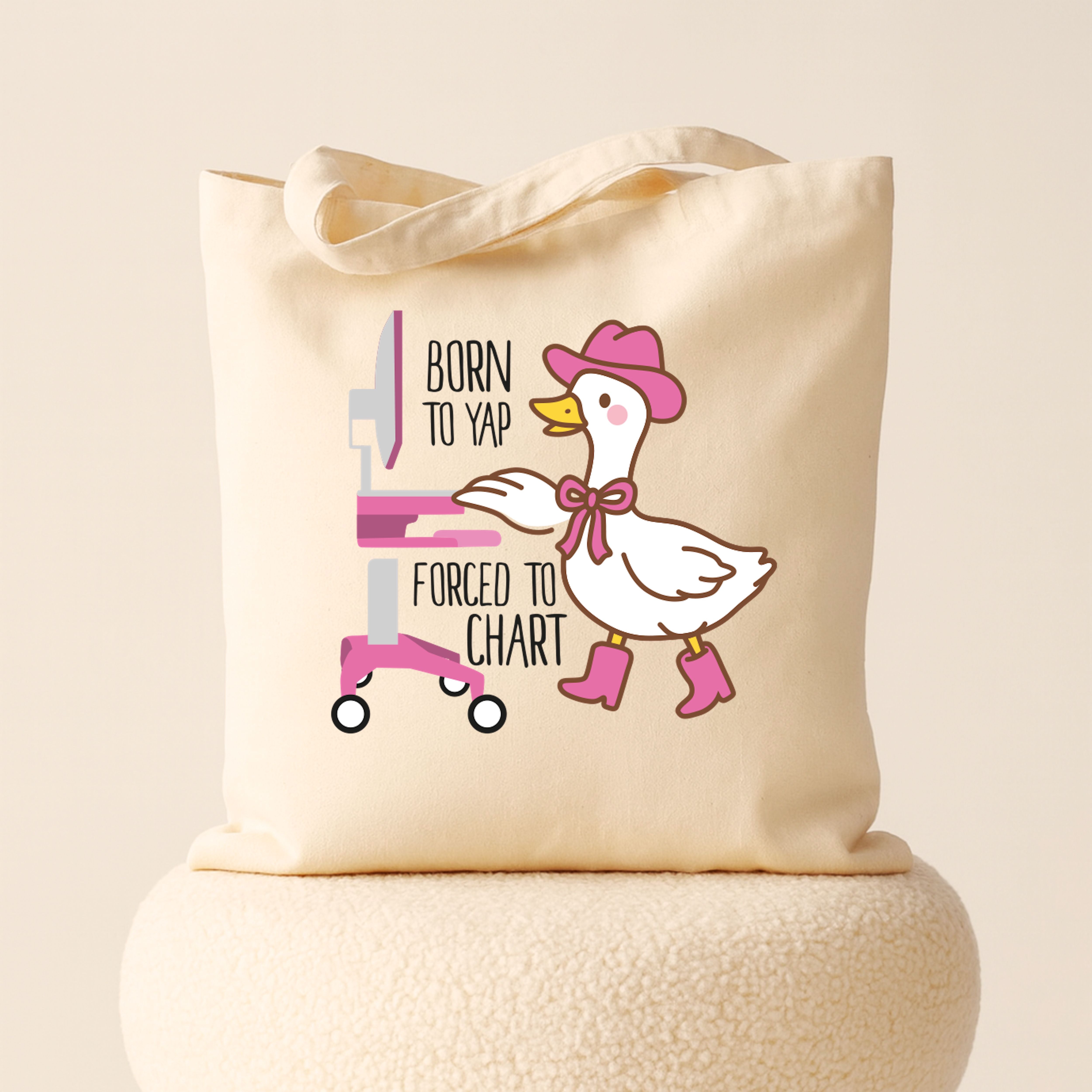 Tote Bag: Born to Yap Forced To Chart
