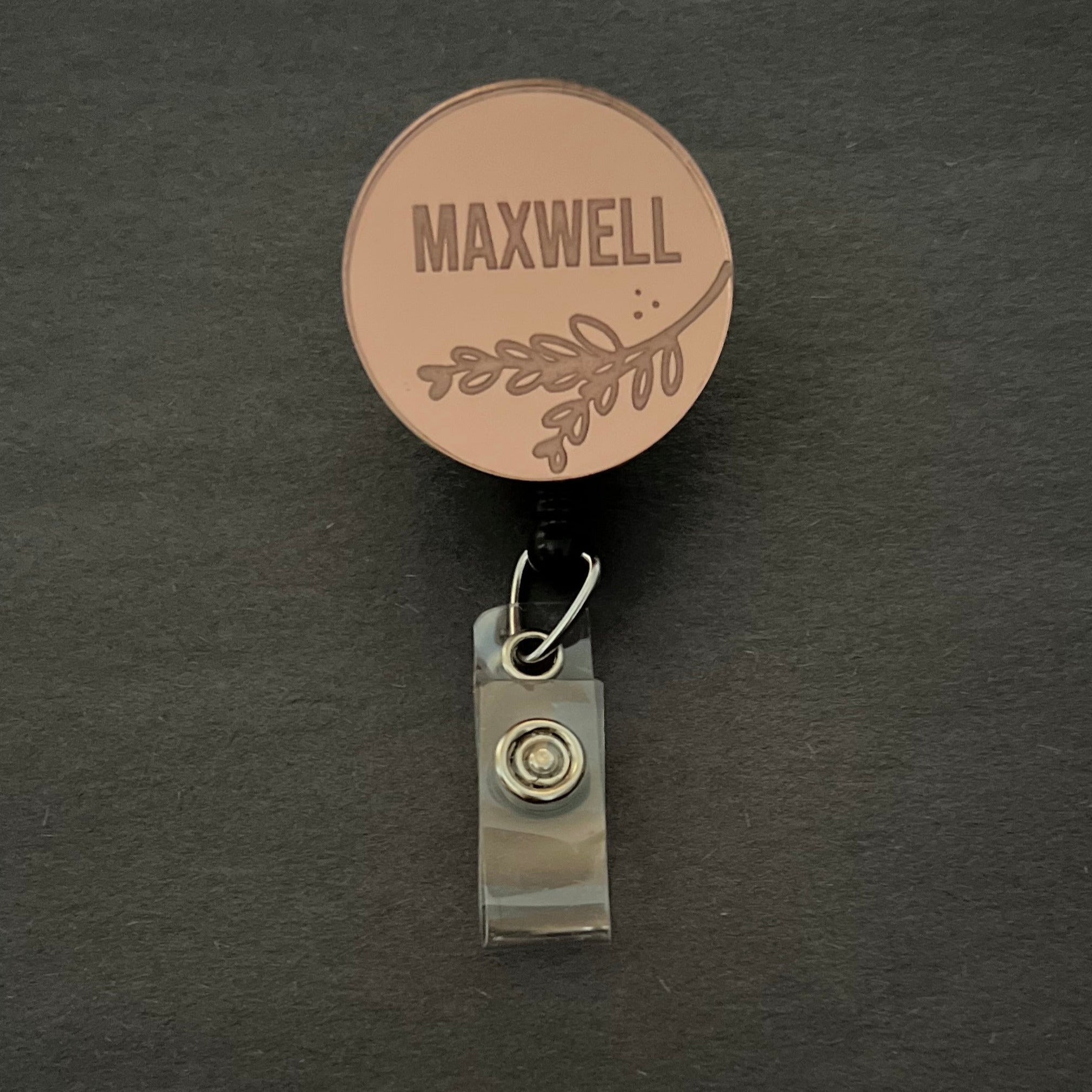 Mirrored Badge Reel Topper: Personalize!