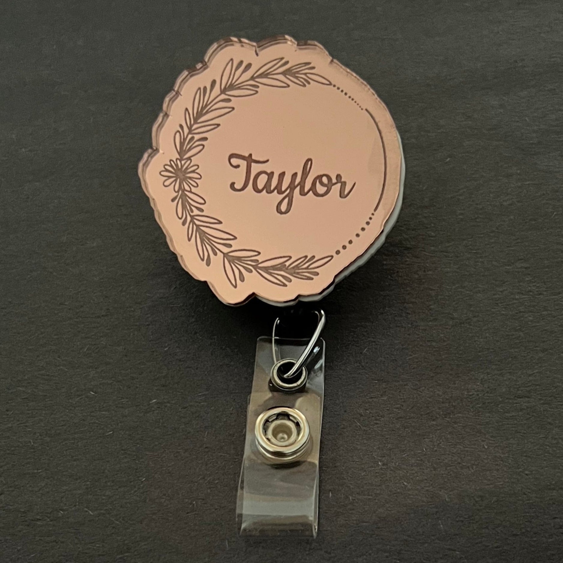 Mirrored Badge Reel Topper: Circle - Personalize!