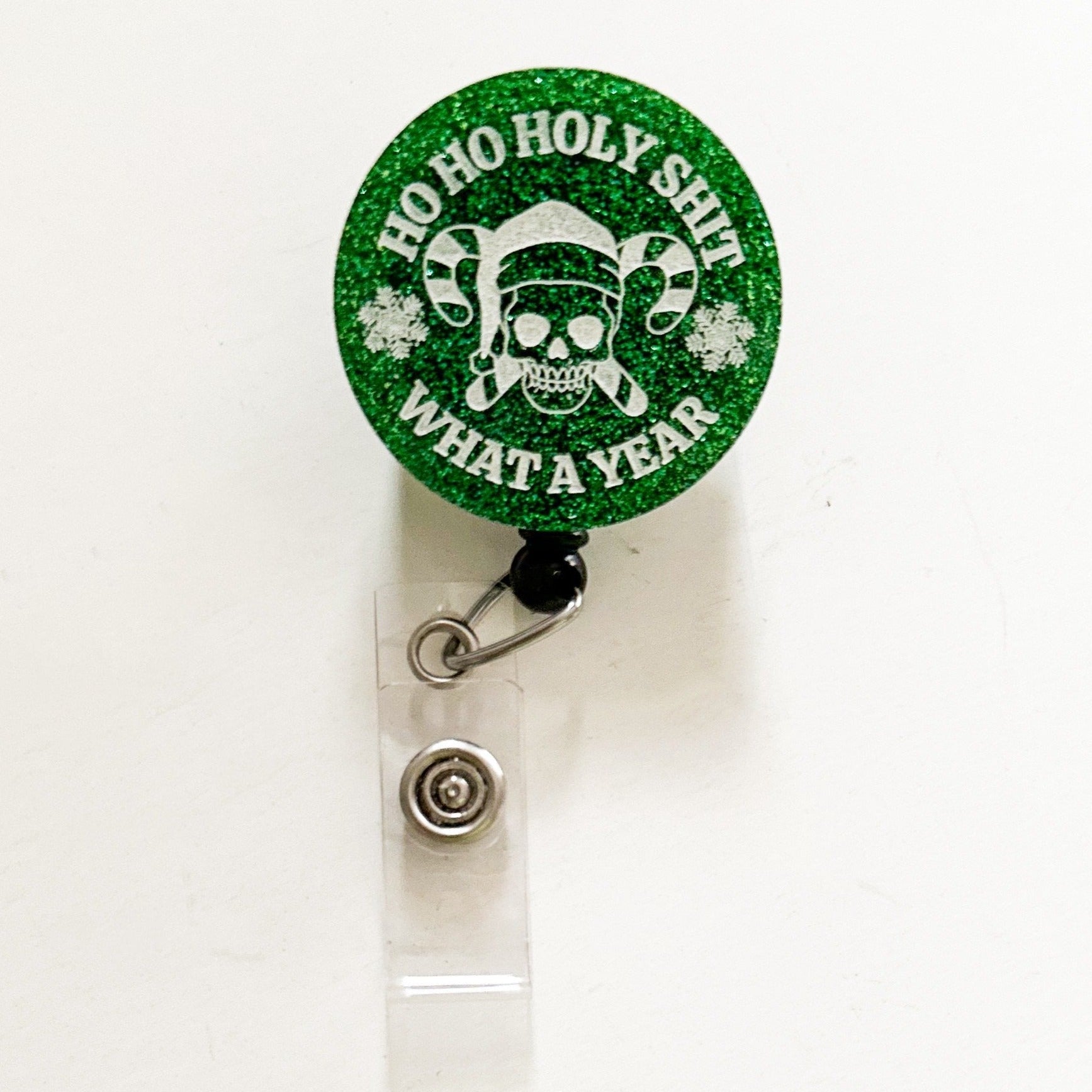 Glitter Badge Reel Topper: Ho Ho Holy Shit, What a year