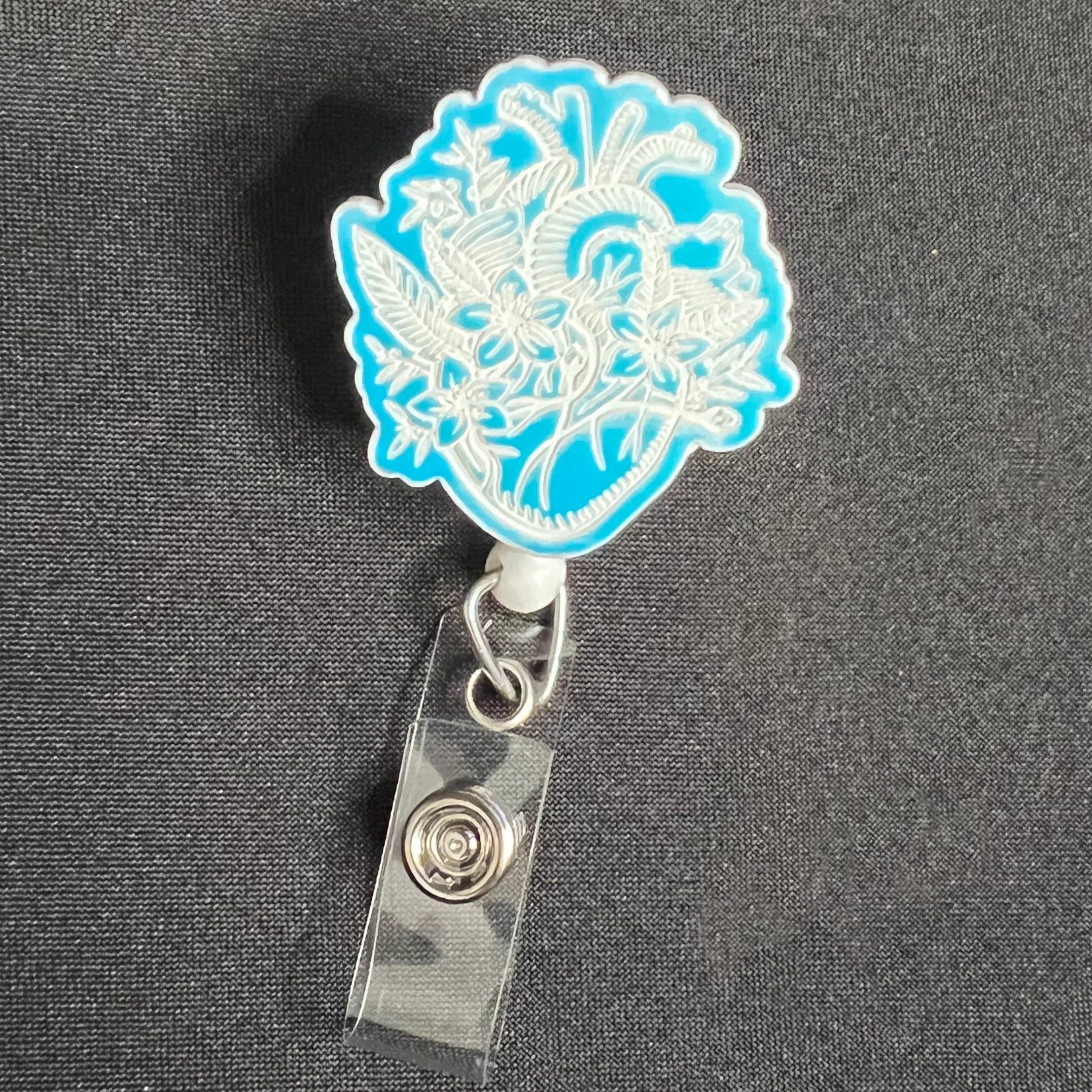 Color Shift Badge Reel Topper: Floral Heart