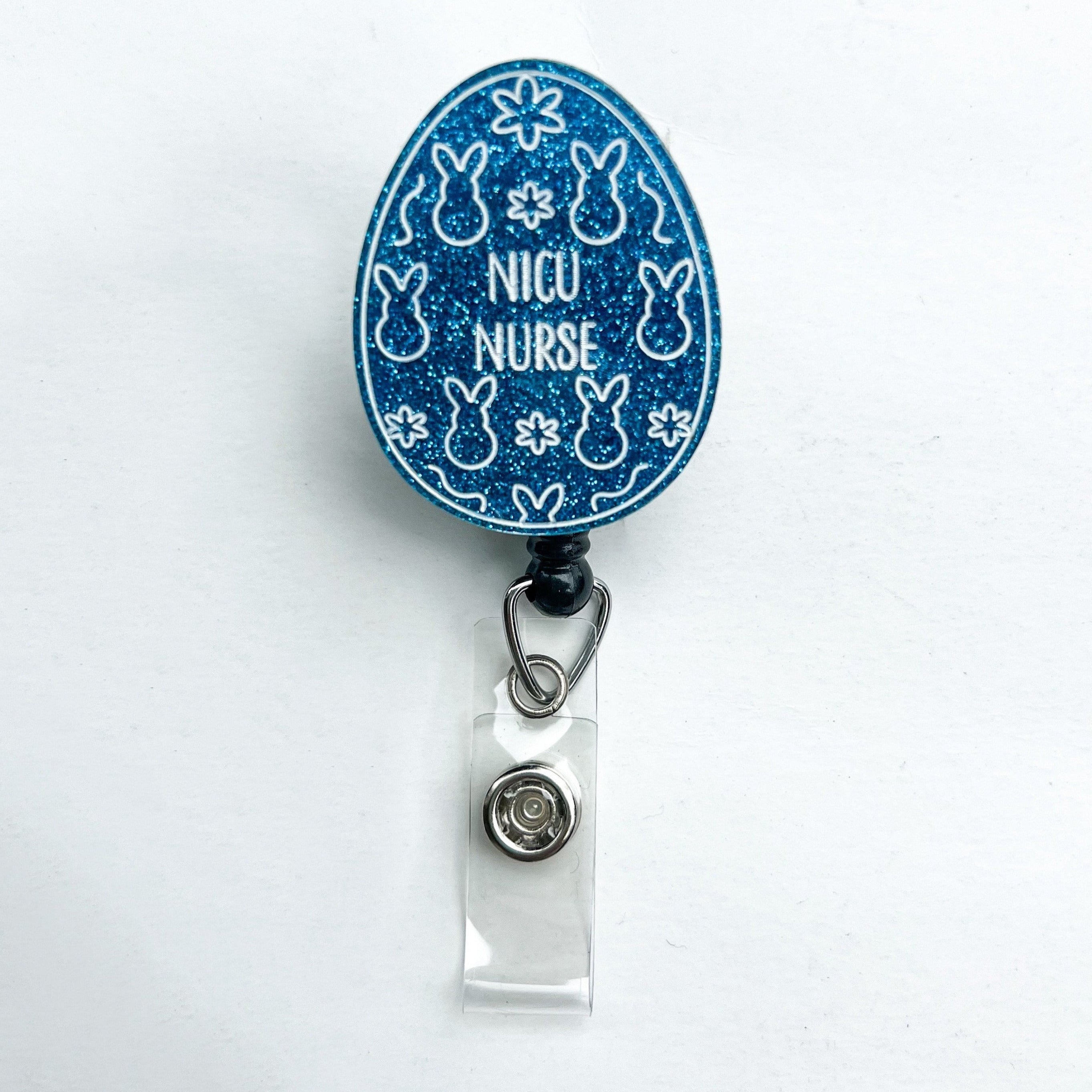 Glitter Badge Reel Topper: NICU Egg