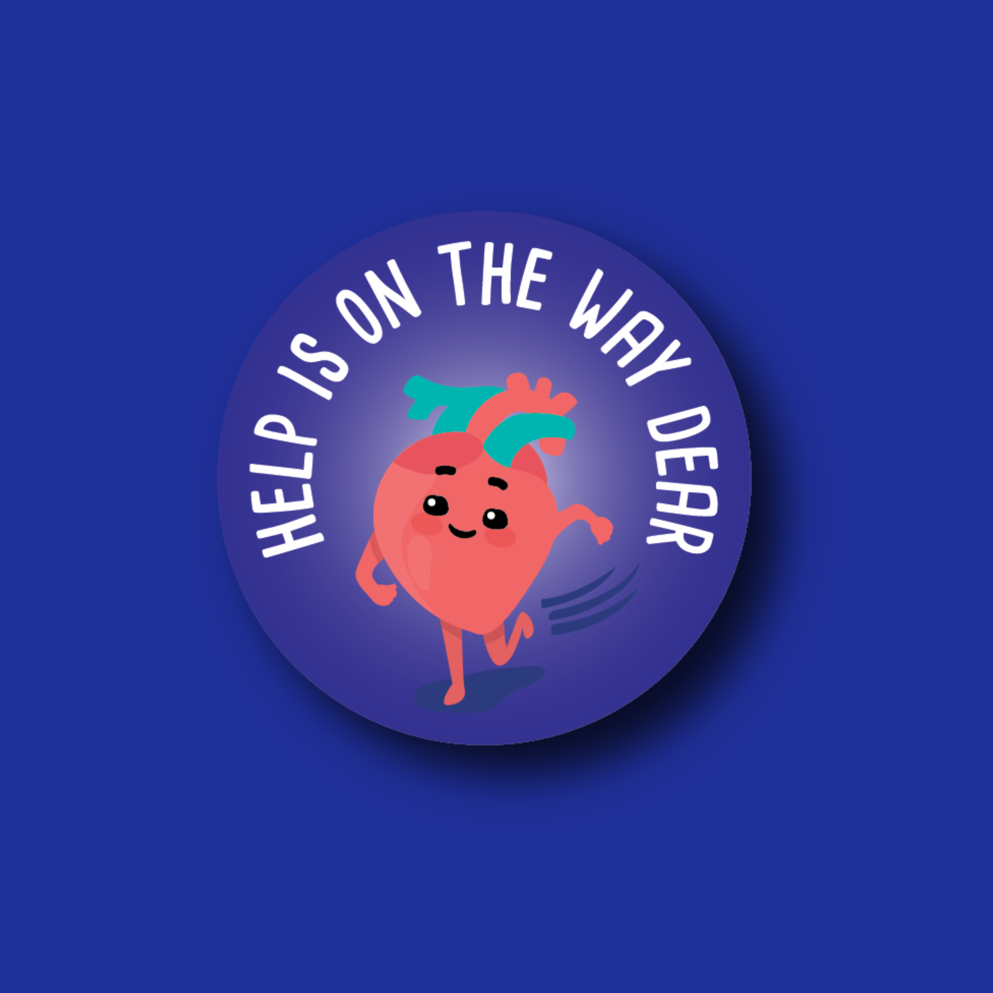 Acrylic Badge Topper: Help is on the way heart