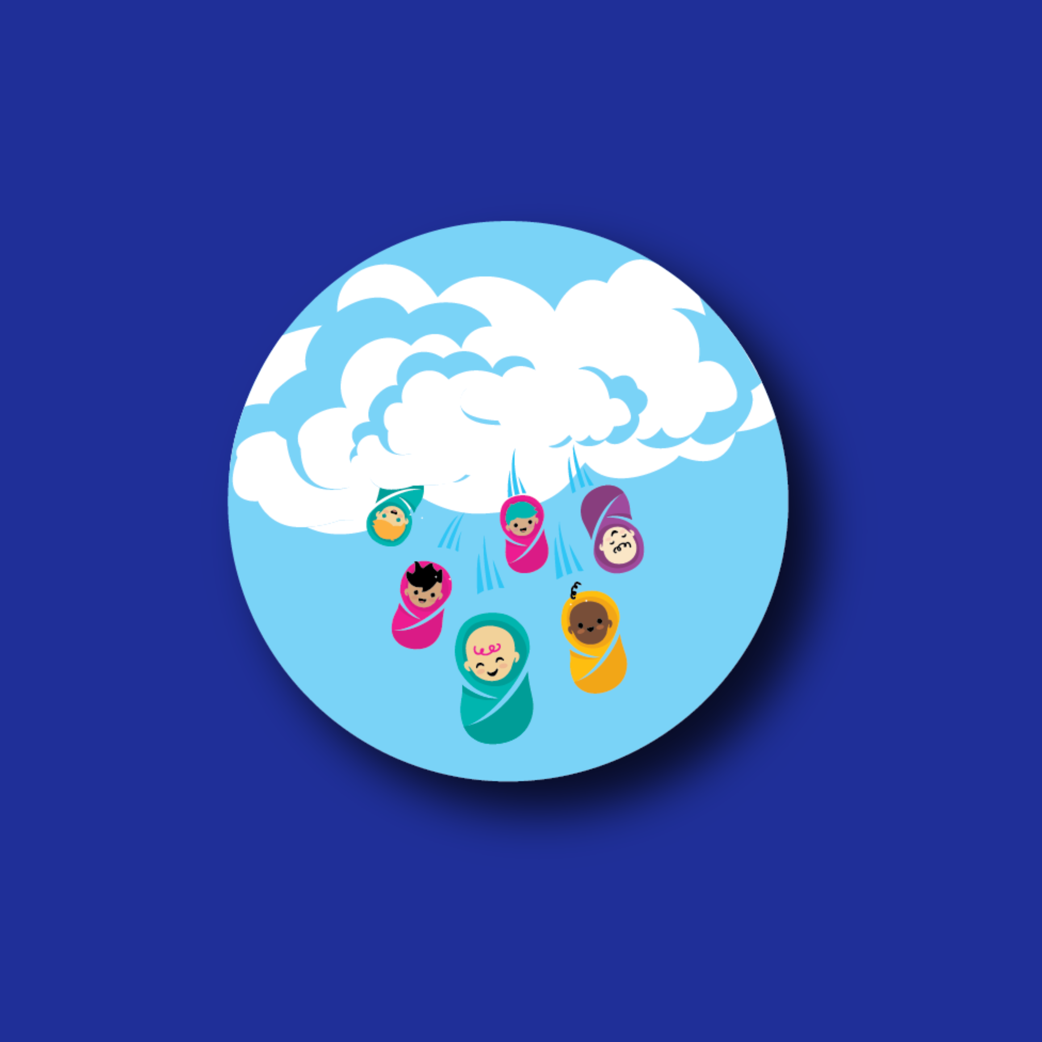 Acrylic Badge Topper: Raining Babies