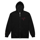 Embroidered Full-Zip Hoodie: Middle Finger Uterus