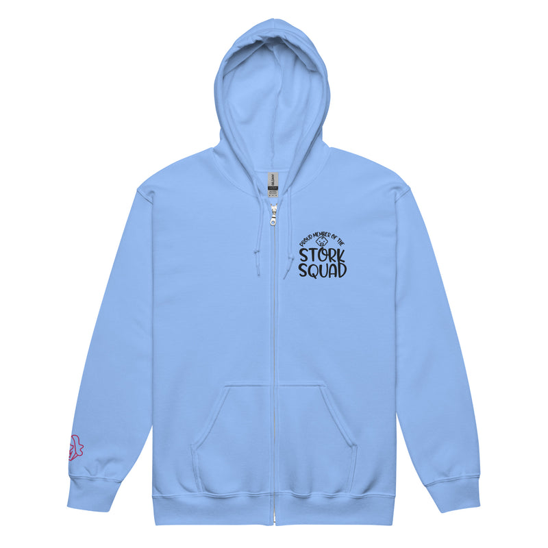 Embroidered Full-Zip Hoodie: Stork Squad