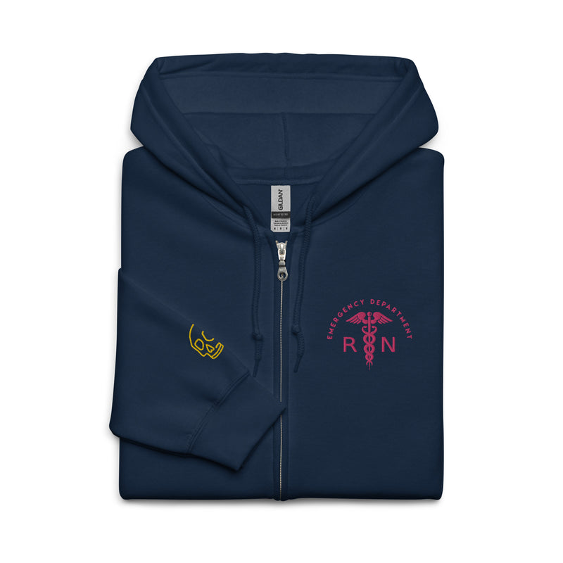 Embroidered Full-Zip Hoodie: Emergency Department RN