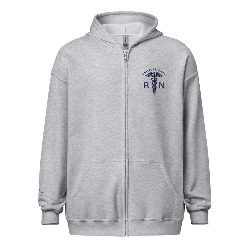 Embroidered Full-Zip Hoodie: Critical Care RN