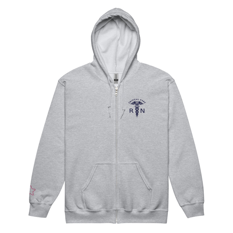 Embroidered Full-Zip Hoodie: Critical Care RN