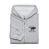 Embroidered Full-Zip Hoodie: T-Rex Hates Intubations