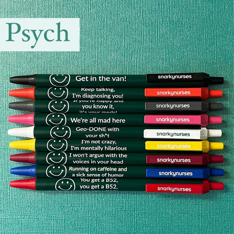 Snarky Pens: Psych - Set of 9 Pens – snarkynurses