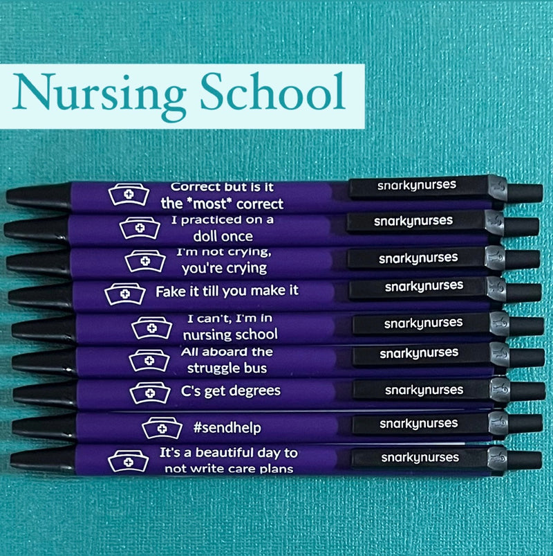 Snarky Pens Black Ink Pens for Nurses, Cnas, Nurse Practitioners