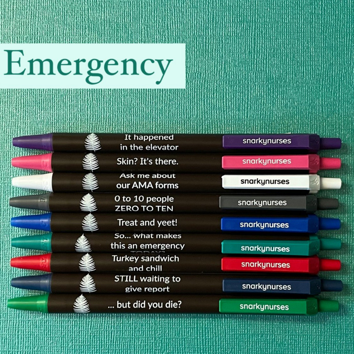 Snarky Pens: Emergency - Set of 9 Pens