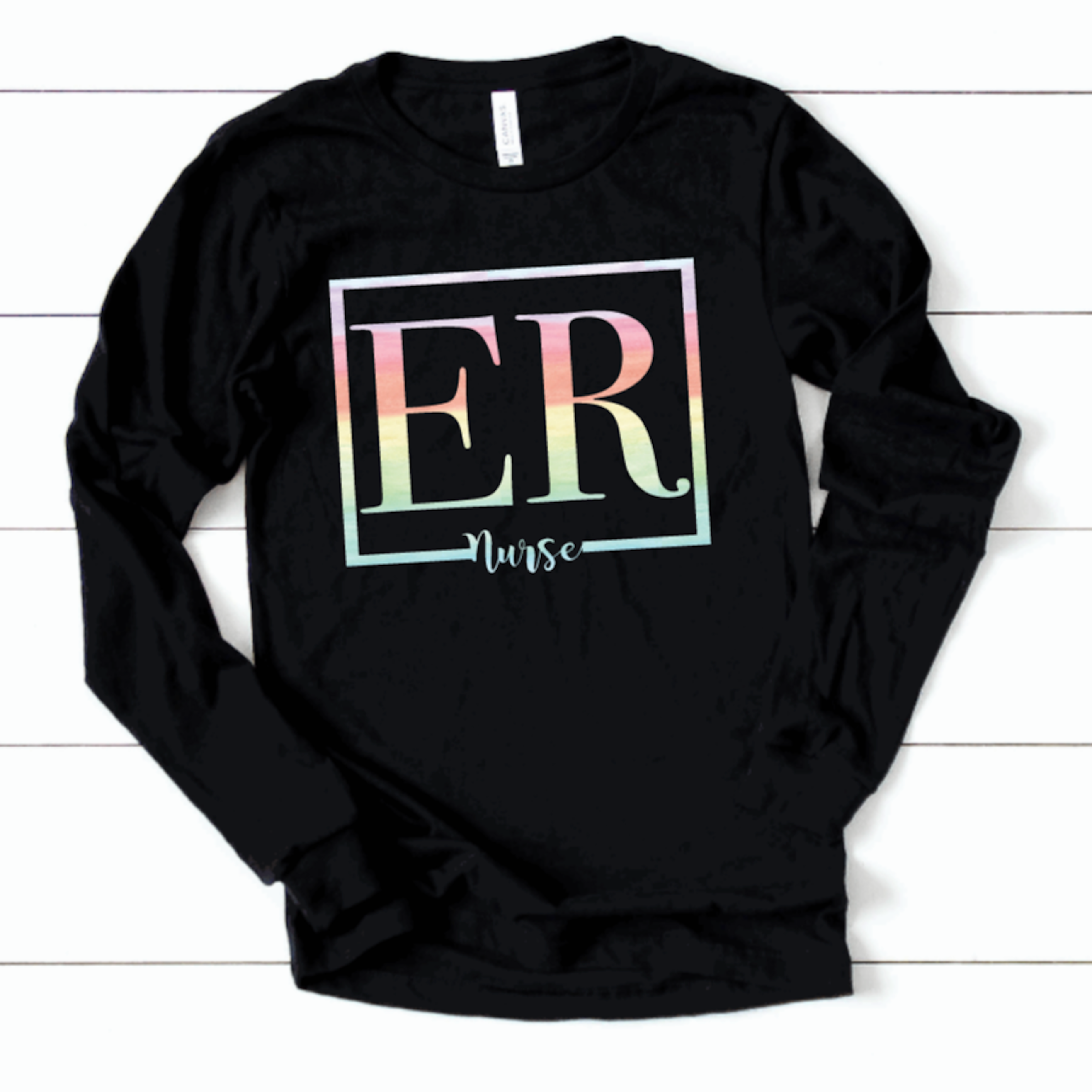 ER Nurse Watercolor - Long Sleeve